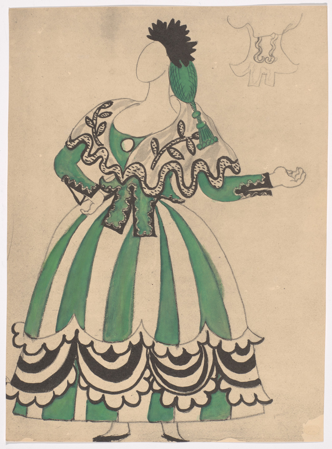 Pablo Picasso. Costume design for the ballet Le Tricorne. 1920
