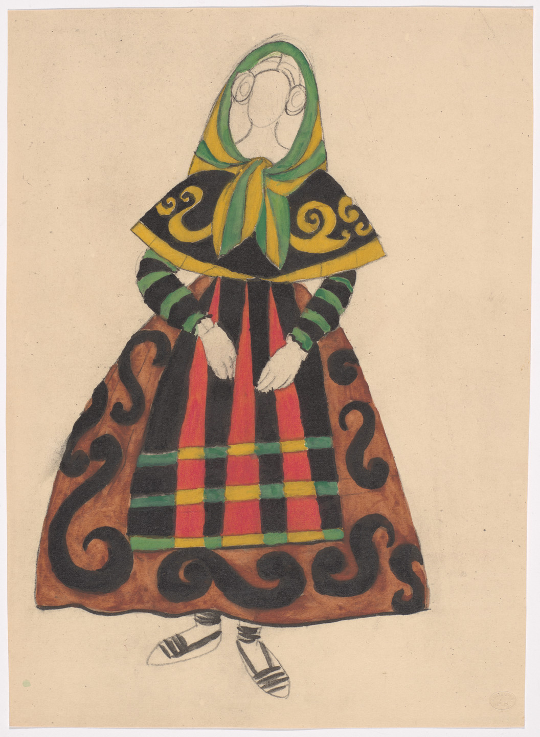 Pablo Picasso. Costume design for the ballet Le Tricorne. 1920