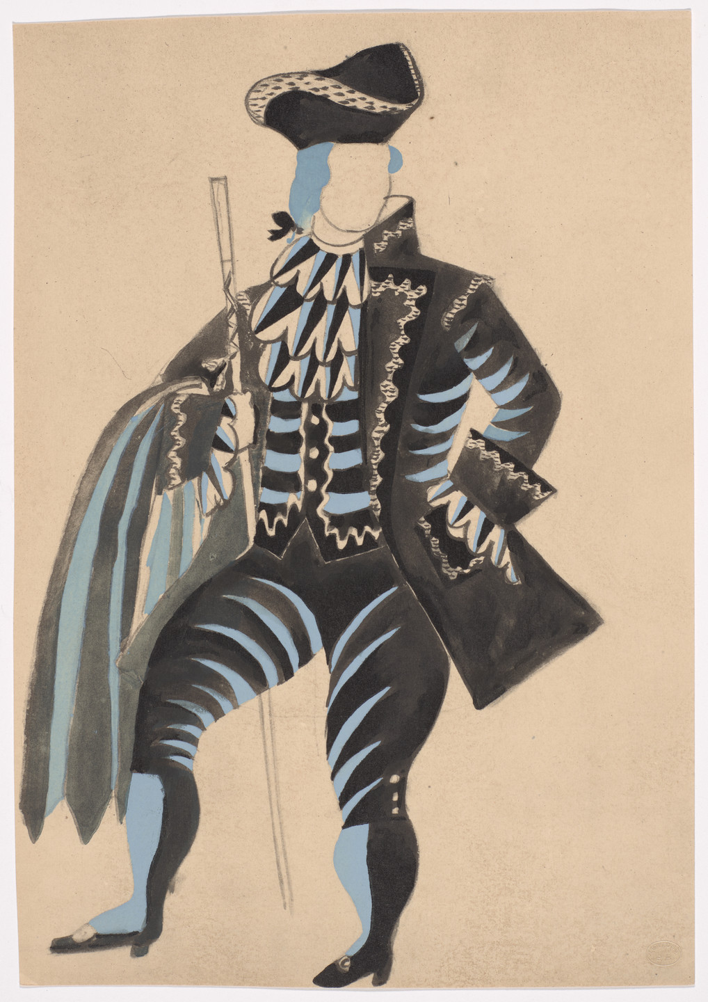 Pablo Picasso. Costume design for the ballet Le Tricorne. 1920