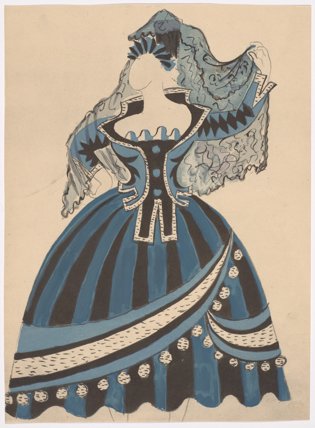 Pablo Picasso. Costume design for the ballet Le Tricorne. 1920