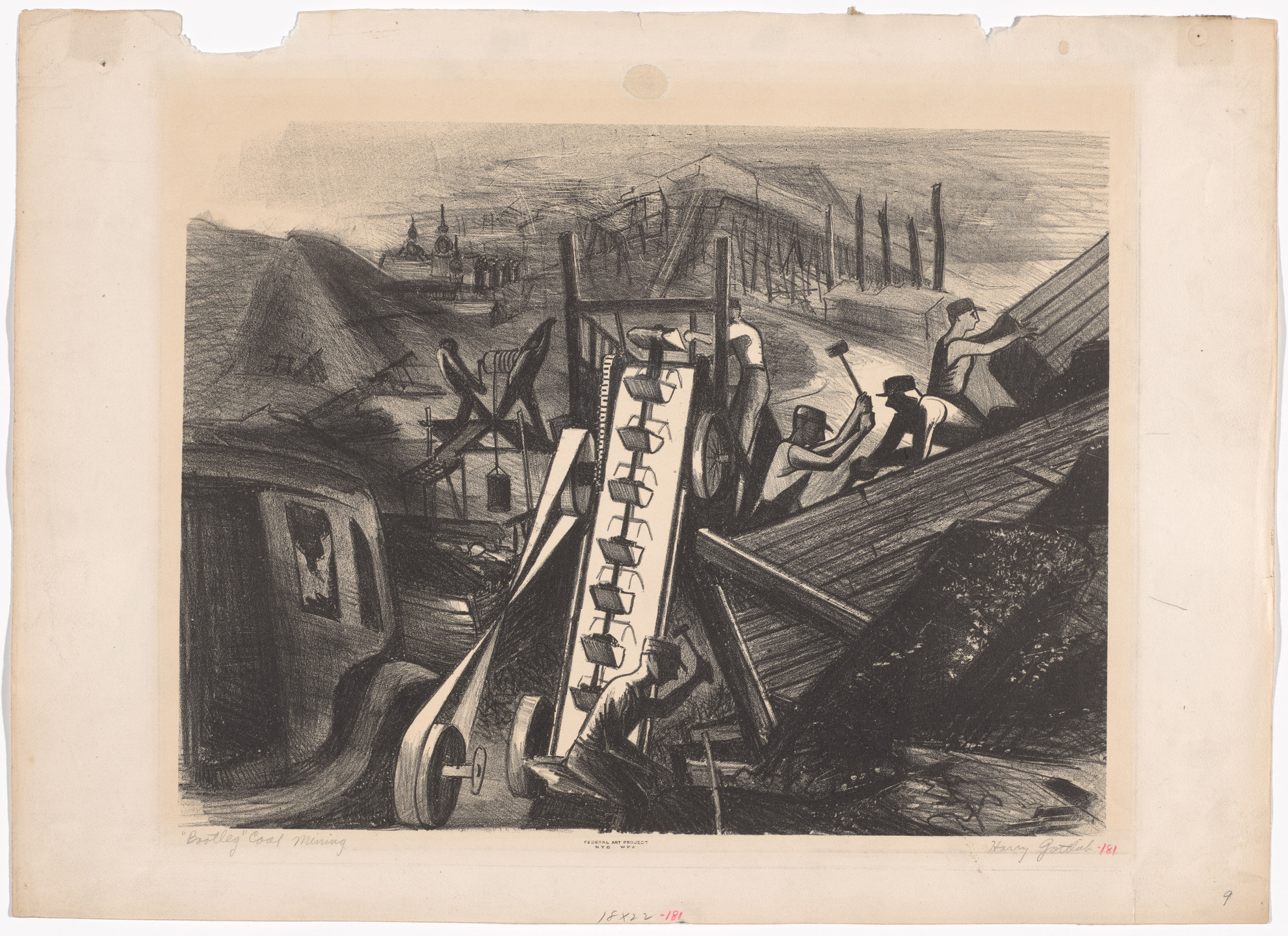 Harry Gottlieb. &#34;Bootleg&#34; Coal Mining. c. 1935–40