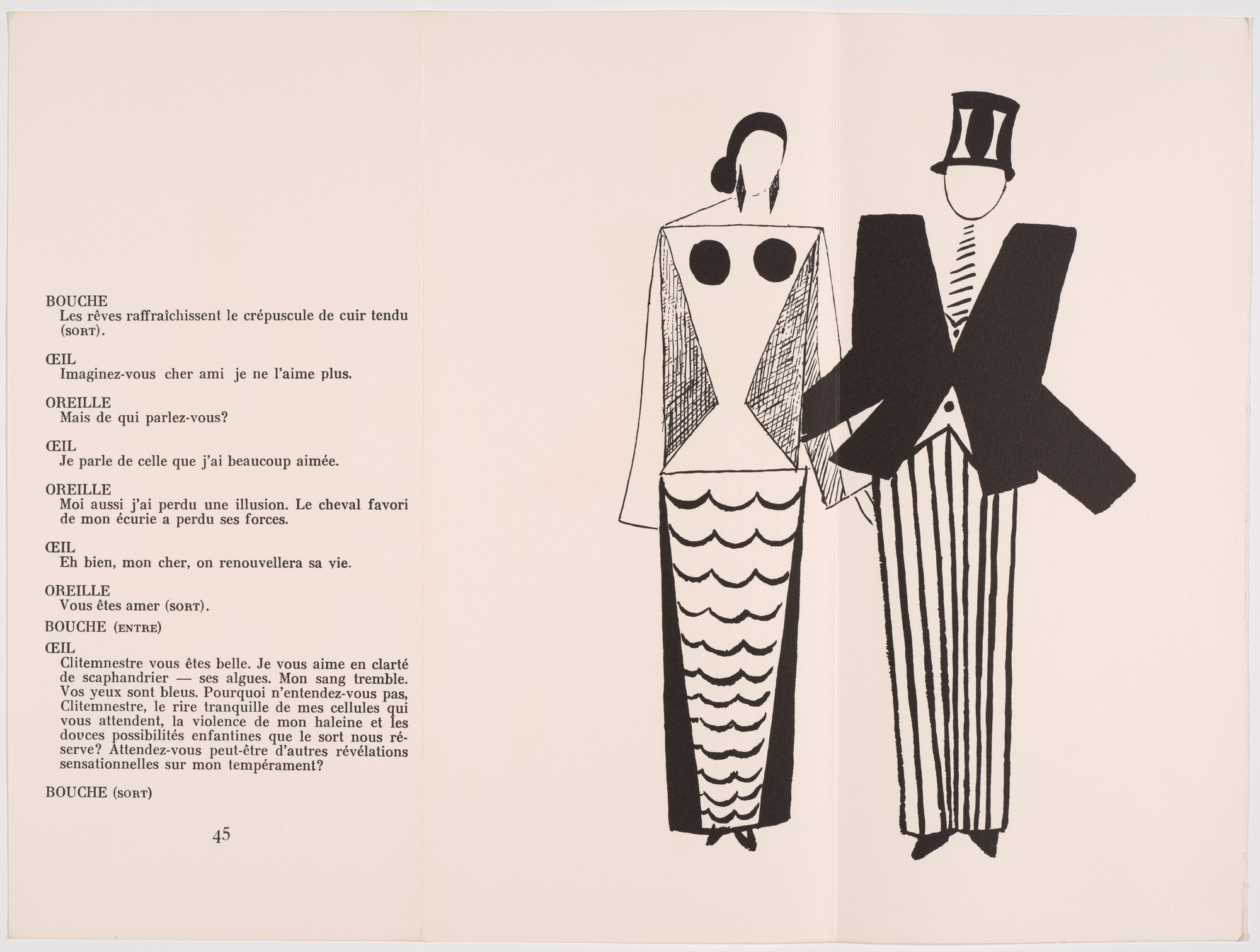 Sonia Delaunay. Double page plate (pages 46 and 47) from Le Coeur à Gaz ( The Gas Heart )