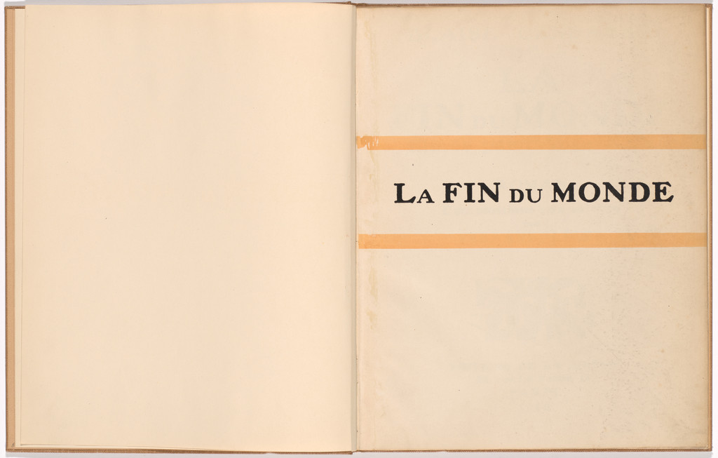 Half title from La Fin du monde filmée par l'ange de N.-D. (The End of the World Filmed by the Angel of Notre Dame), Fernand Léger, 1919