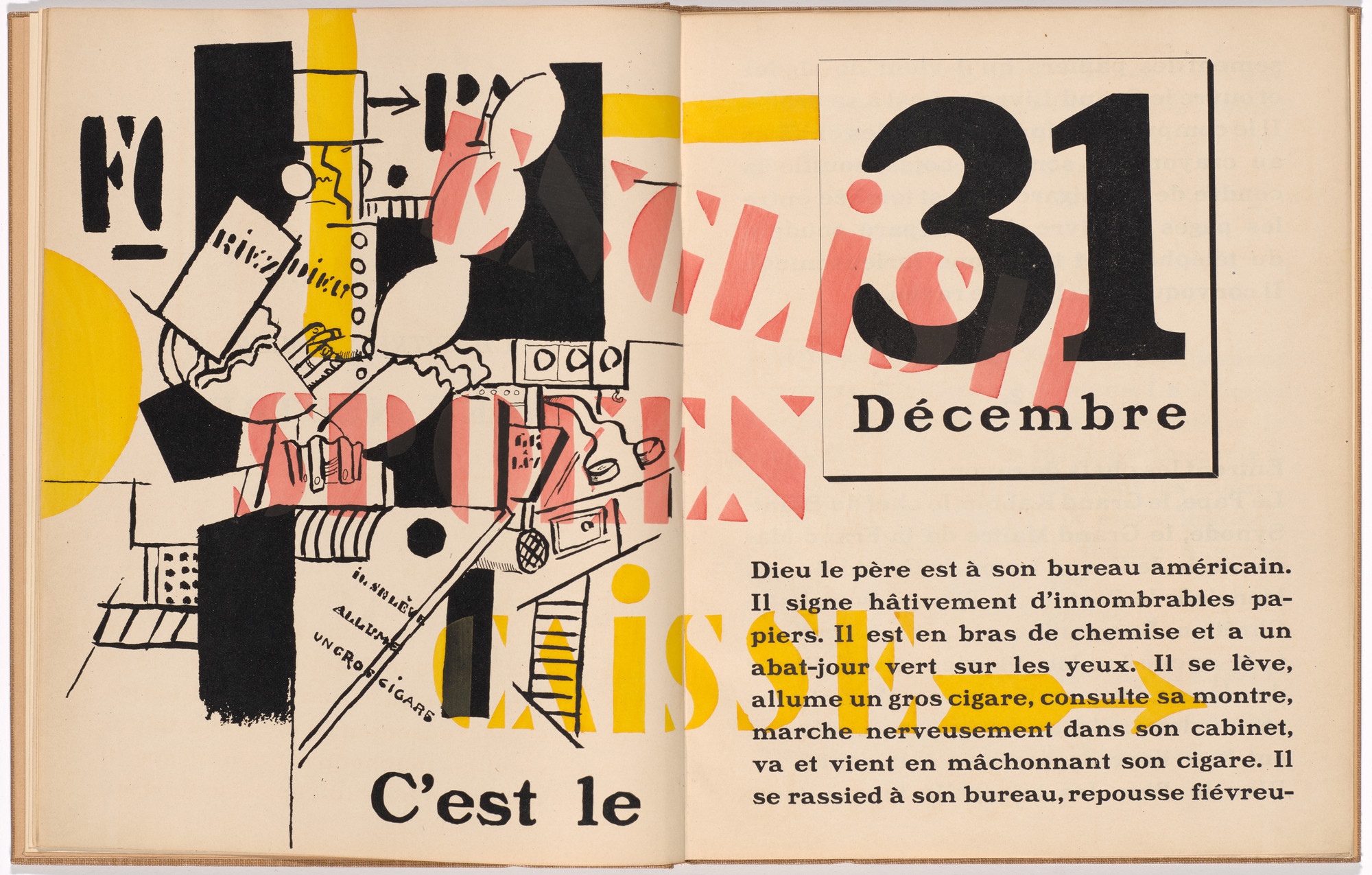 Fernand Léger. In-text plate (folios 3 verso and 4) from La Fin du monde filmée par l'ange de N.-D. (The End of the World Filmed by the Angel of Notre Dame)