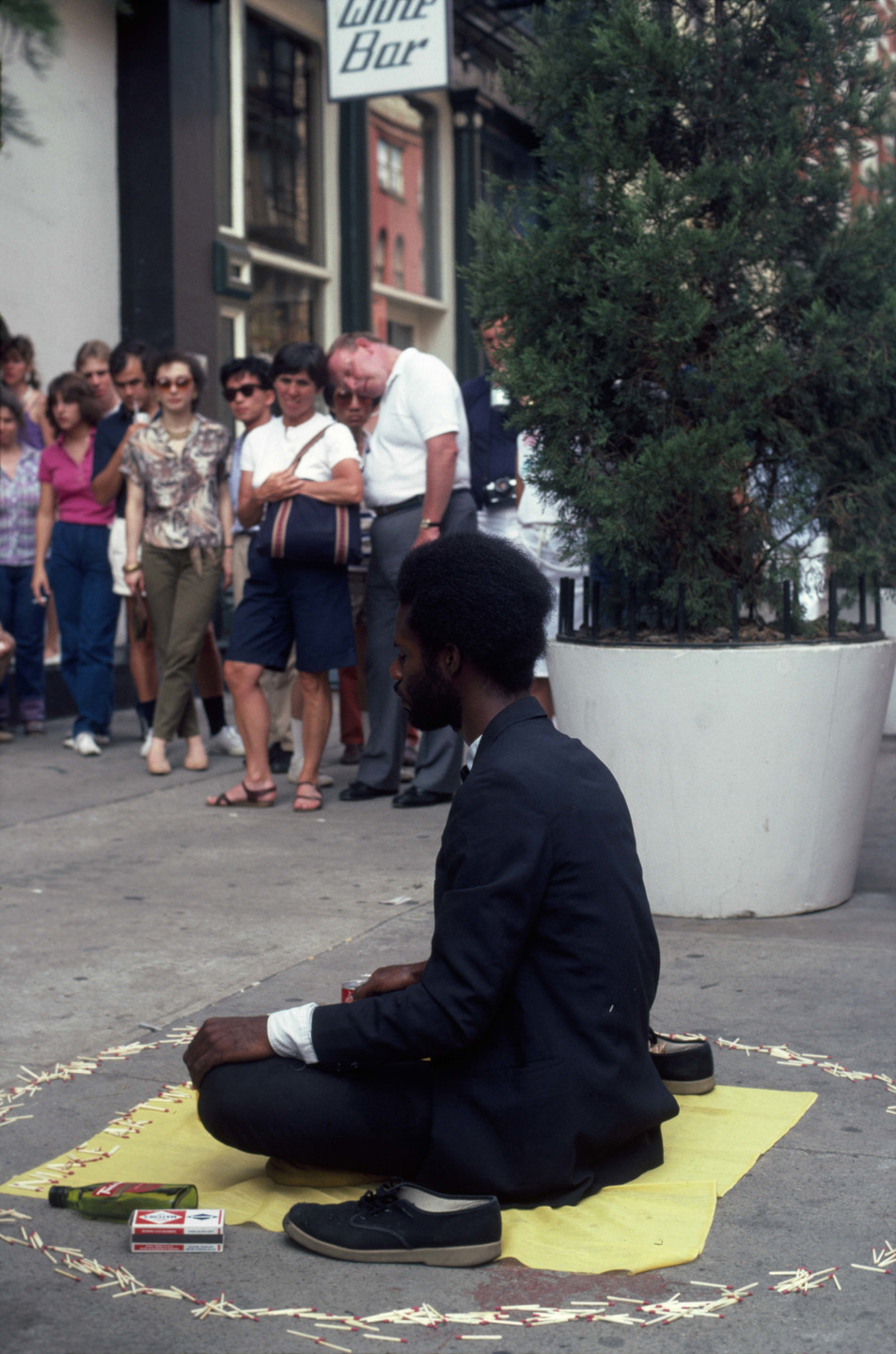 Pope.L. Thunderbird Immolation a.k.a. Meditation Square Piece. 1978