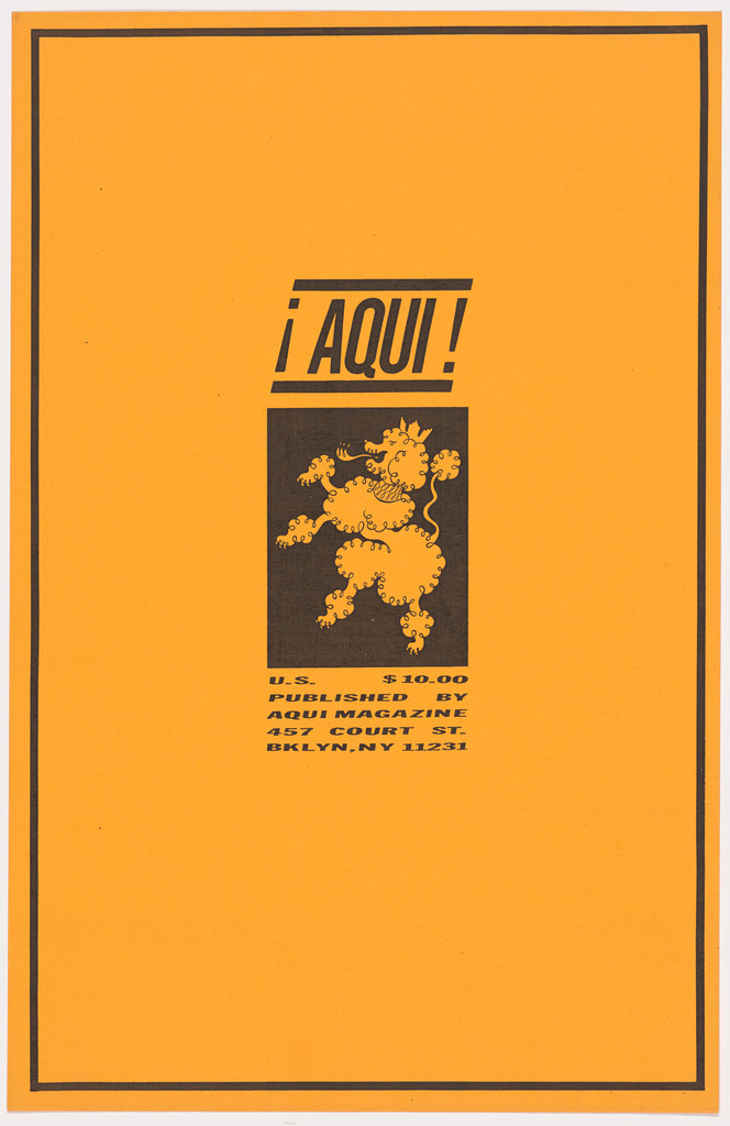 Title page from ¡AQUI! Magazine No. 7, General Idea, 1985