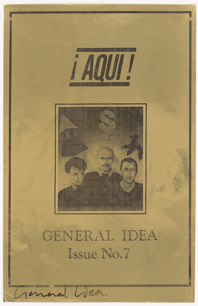 Detached label from ¡AQUI! Magazine No. 7, General Idea, 1985