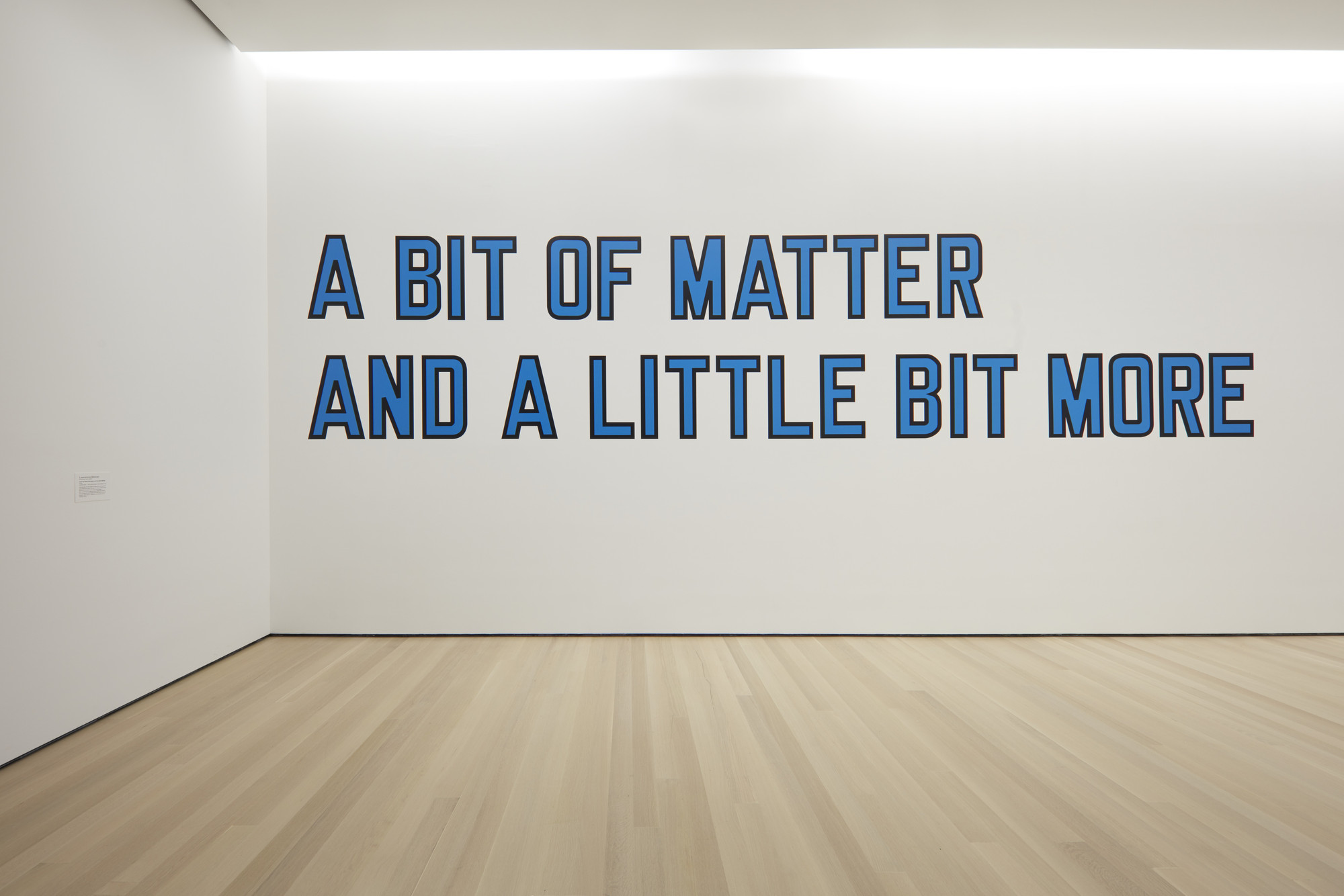 Lawrence Weiner. A BIT OF MATTER AND A LITTLE BIT MORE