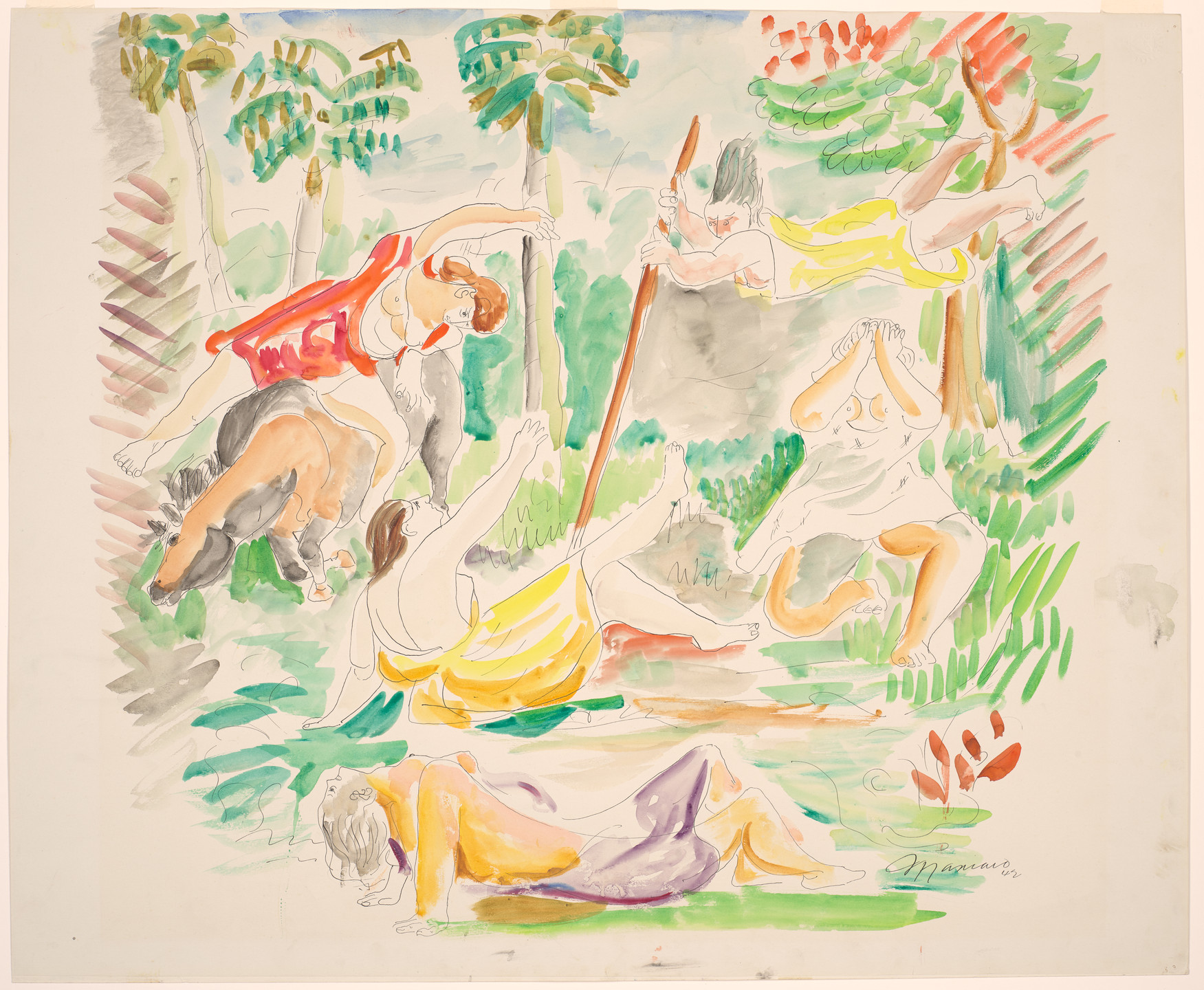 Mariano (Mariano Rodríguez). Figures in a Landscape. 1942