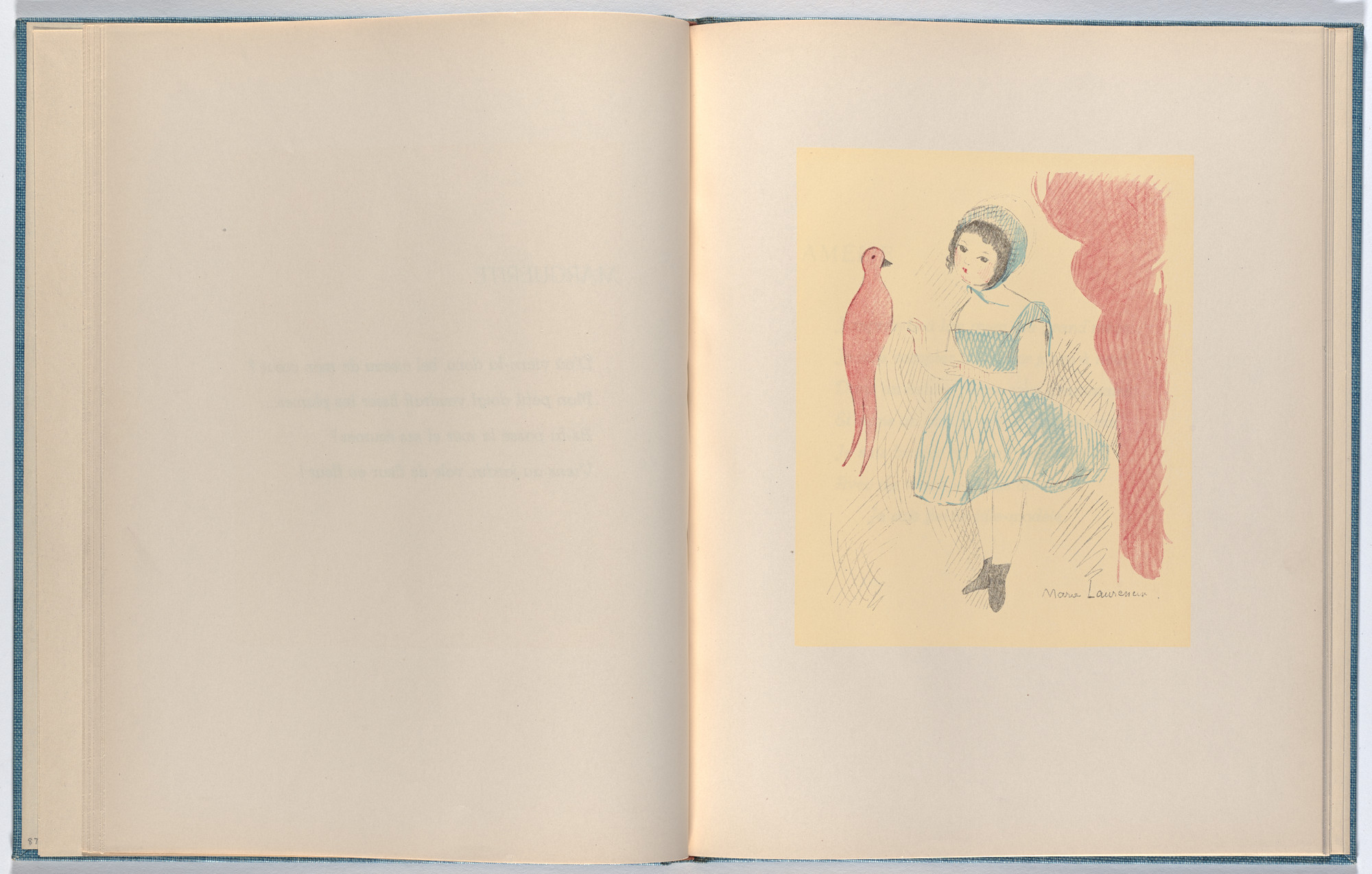 Marie Laurencin. Plate (folio 14) from Les Petites filles ( The Little Girls )