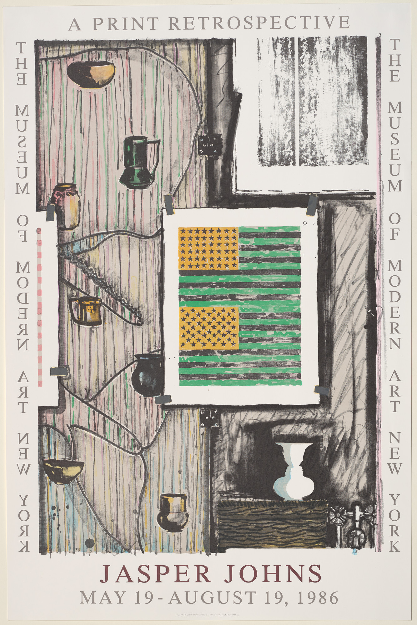 Jasper Johns. Ventriloquist. Poster for Jasper Johns: A Print Retrospective , The Museum of Modern Art, New York