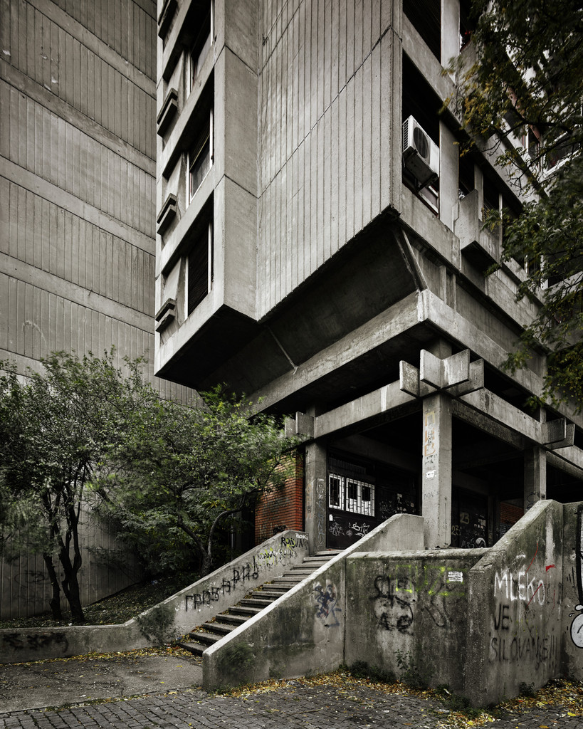 Block 23, New Belgrade, Serbia (View of the entrance to Slab 5, 2016)