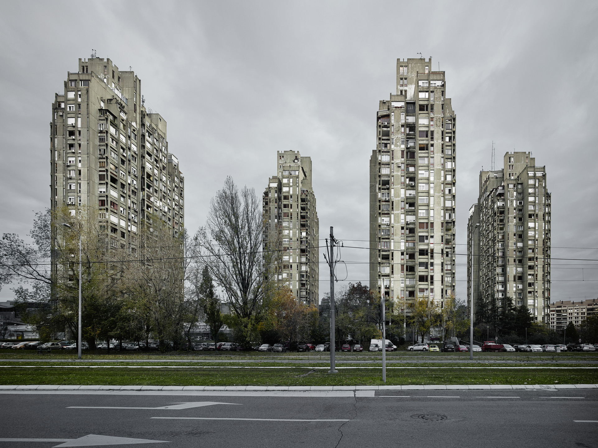 Valentin Jeck, Božidar Janković, Branislav Karadžić, Aleksandar Stjepanović, Milutin Glavički. Block 23, New Belgrade, Serbia (View of buildings 1 to 4, 2016). 2016
