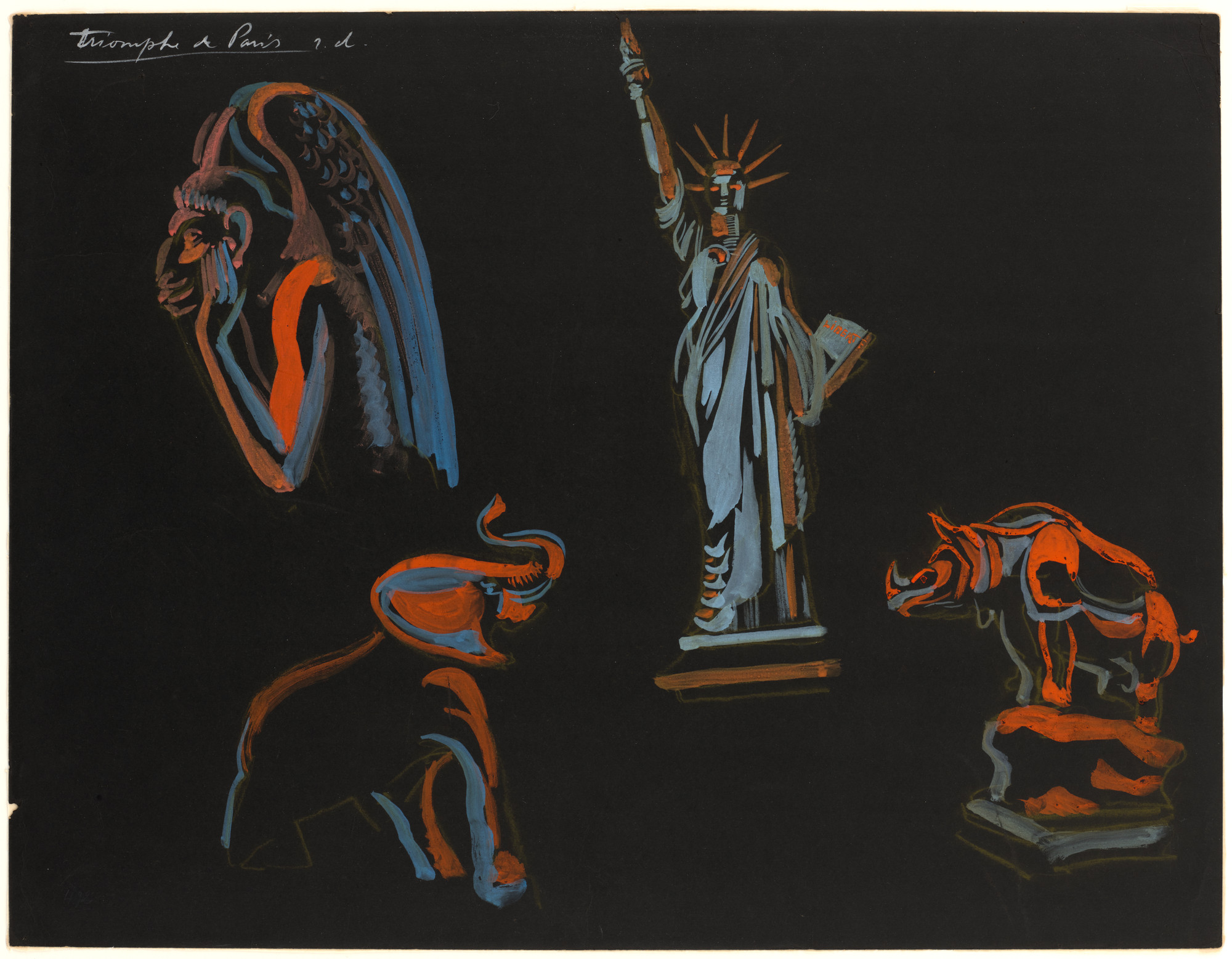 Robert Delaunay. Costumes for The Dance of Statues for Triumphe de Paris