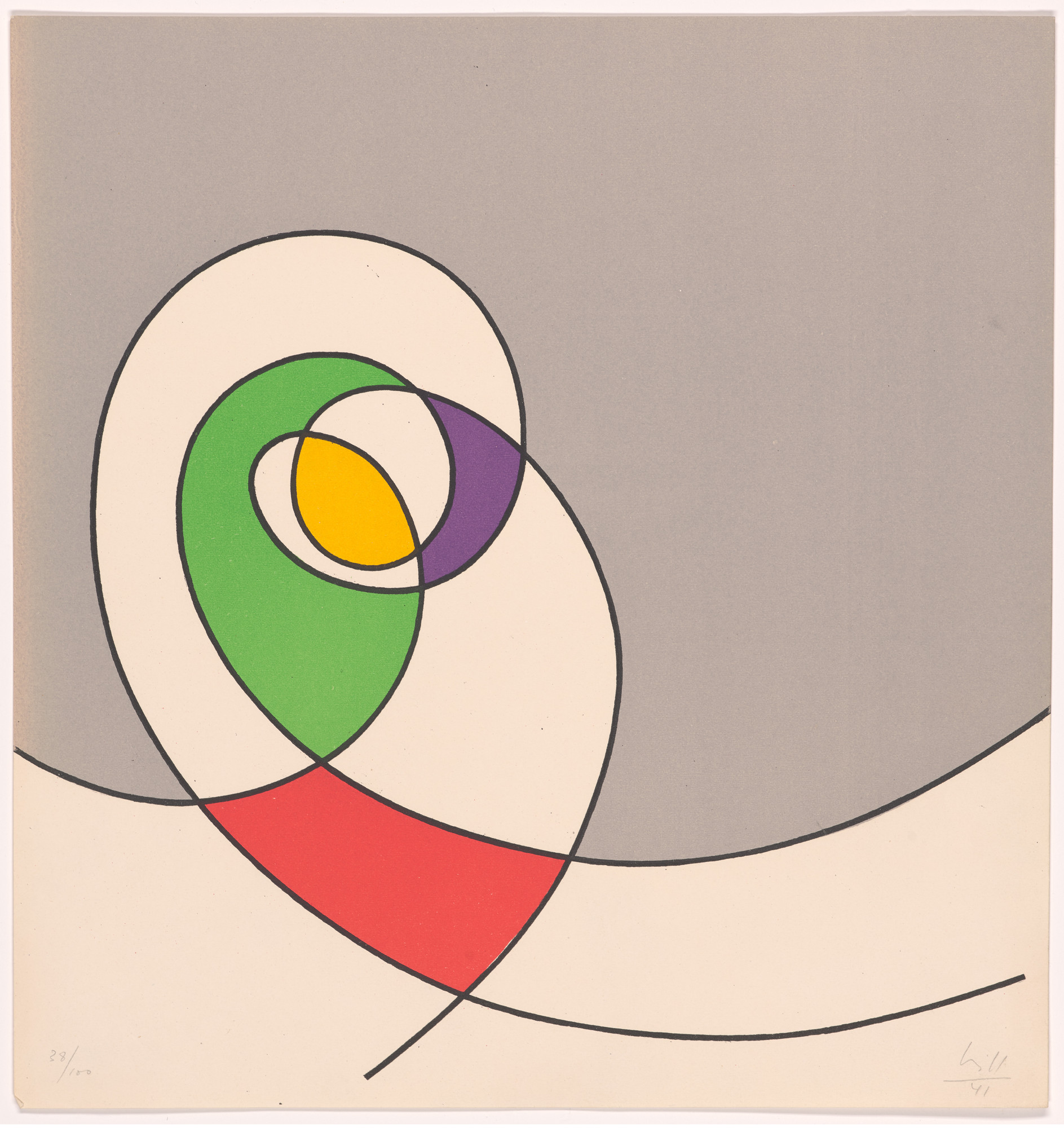 Max Bill. Plate (folio 6) from 5 Constructionen + 5 Compositionen