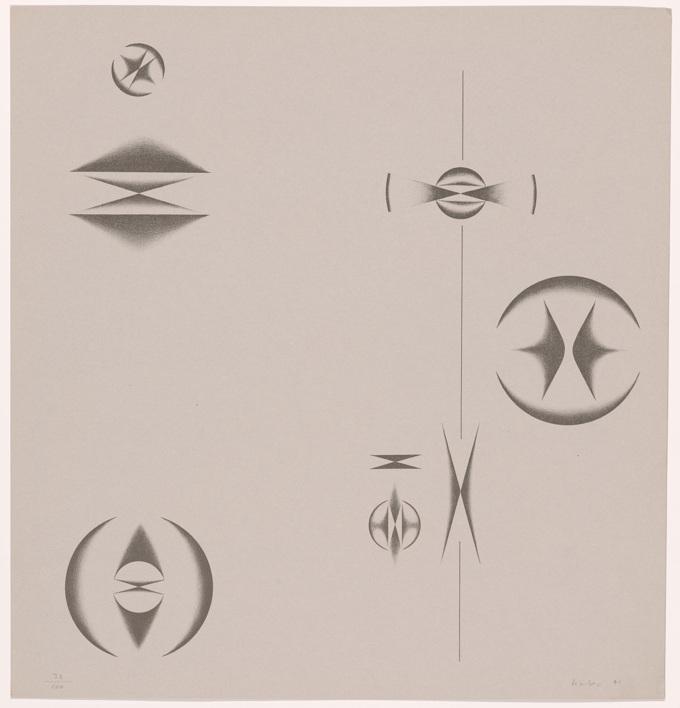 Max Huber. Plate (folio 8) from 5 Constructionen + 5 Compositionen. 1941