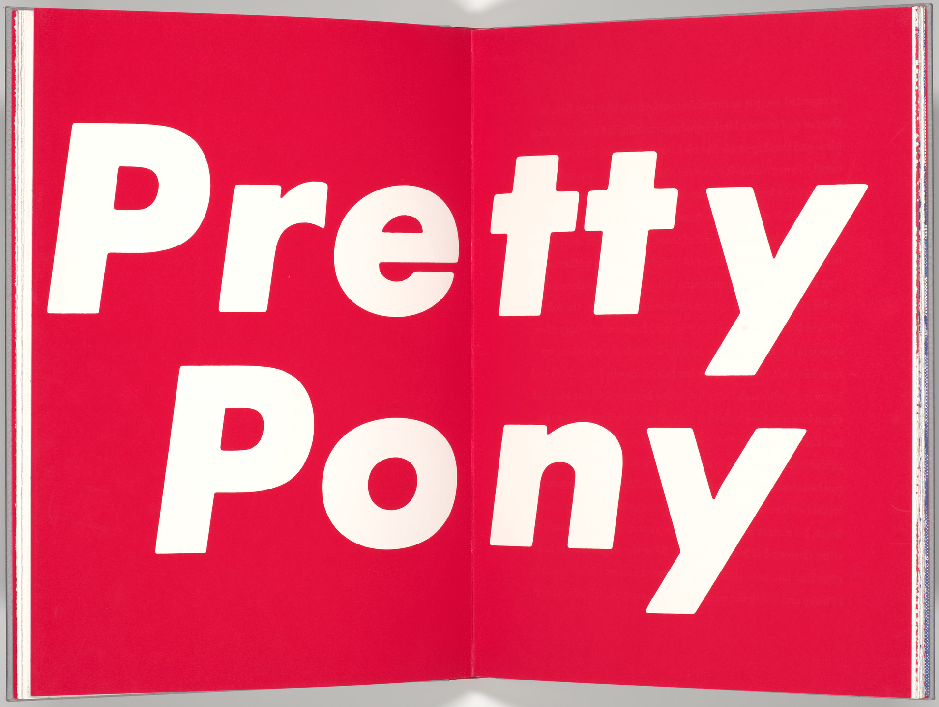 Barbara Kruger. Double page plate (folios 14 verso and 15) from My Pretty Pony. 1988