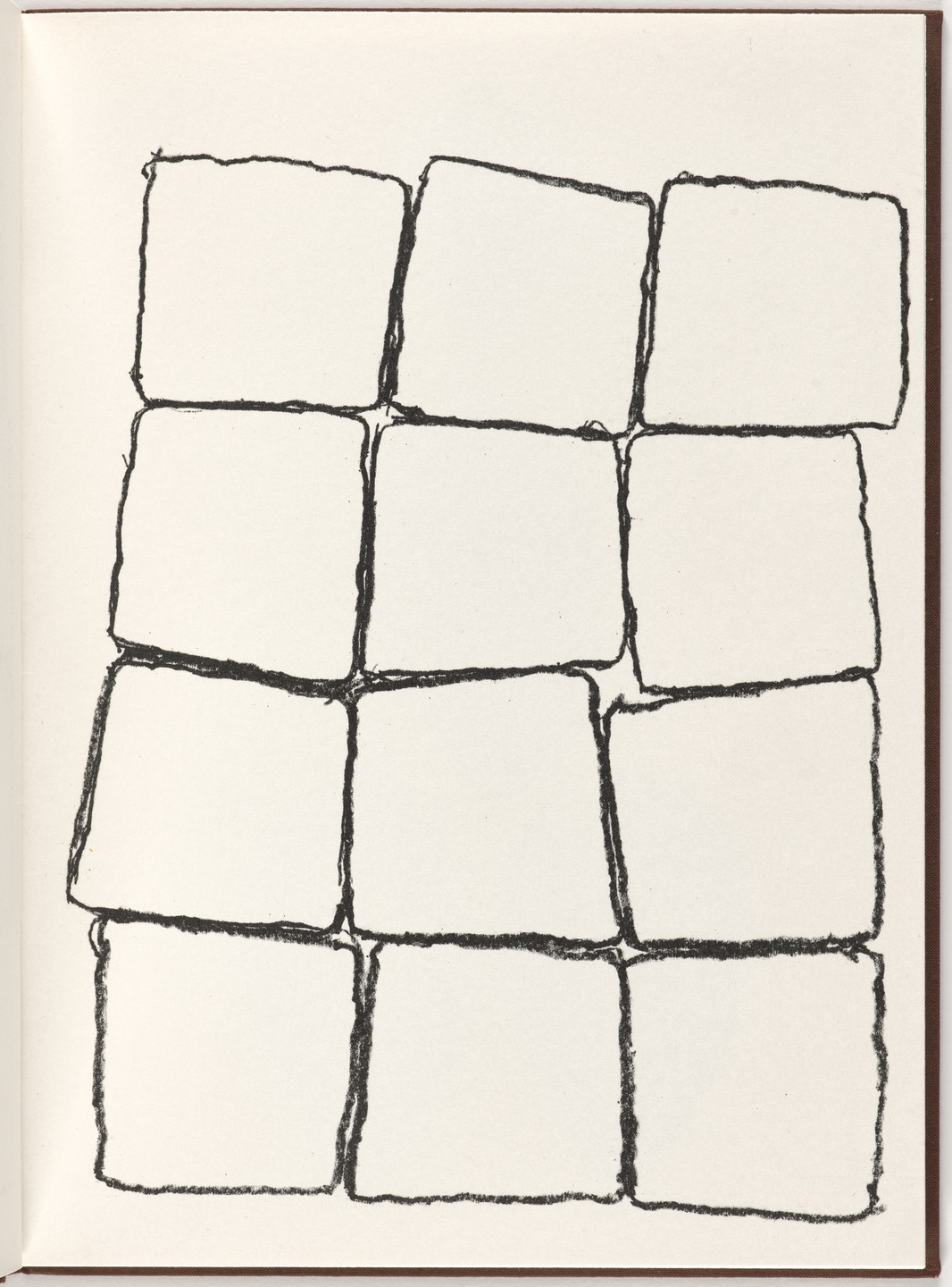 Carl Andre, Ana Mendieta. Plate (folio 7) from Pietre Foglie. 1984