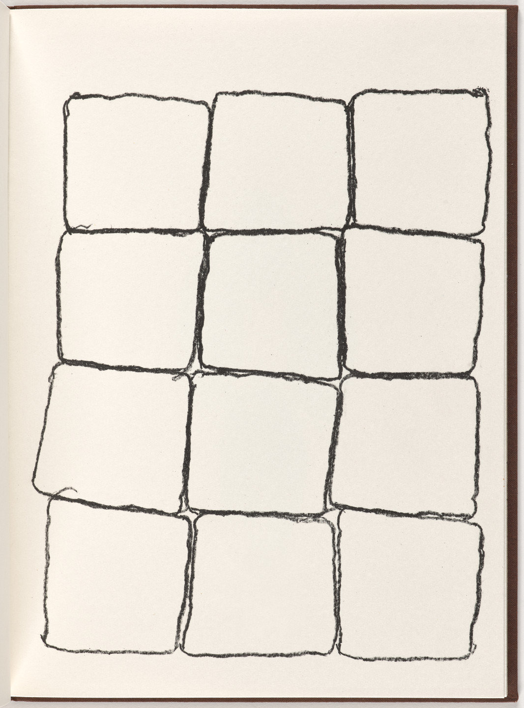 Carl Andre, Ana Mendieta. Plate (folio 13) from Pietre Foglie. 1984