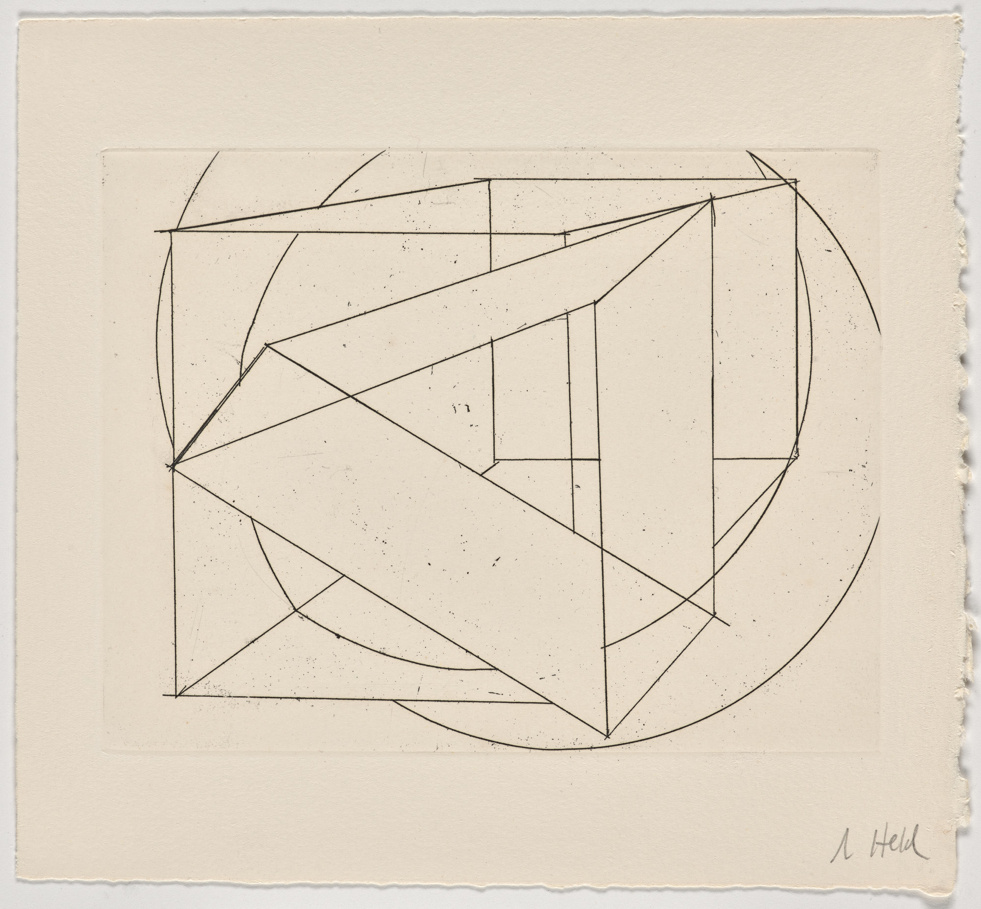 Al Held. Duplicate of plate from page 37 (supplementary suite, plate 6) from Der Philosoph (The Philosopher)