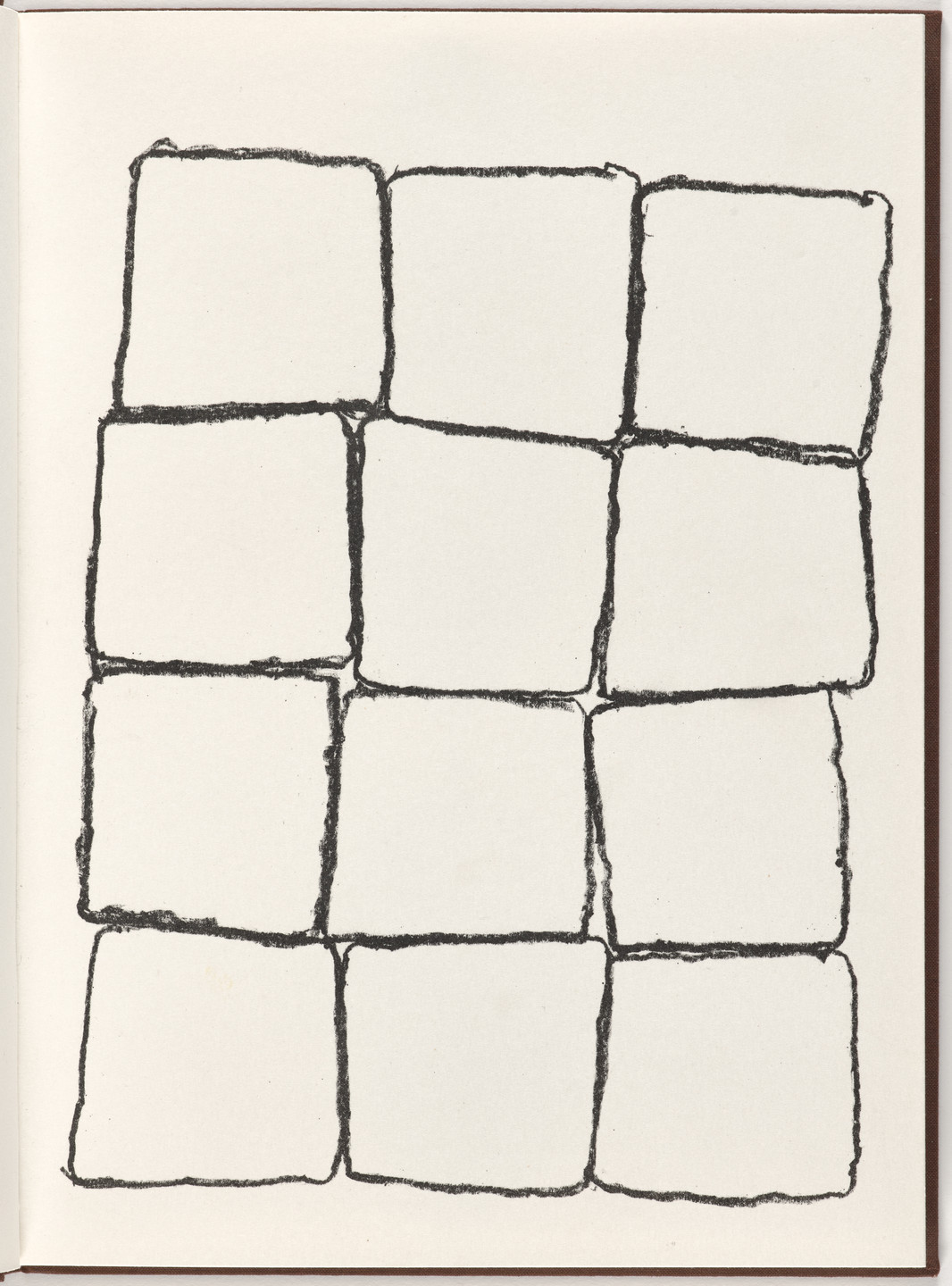 Carl Andre, Ana Mendieta. Plate (folio 5) from Pietre Foglie. 1984