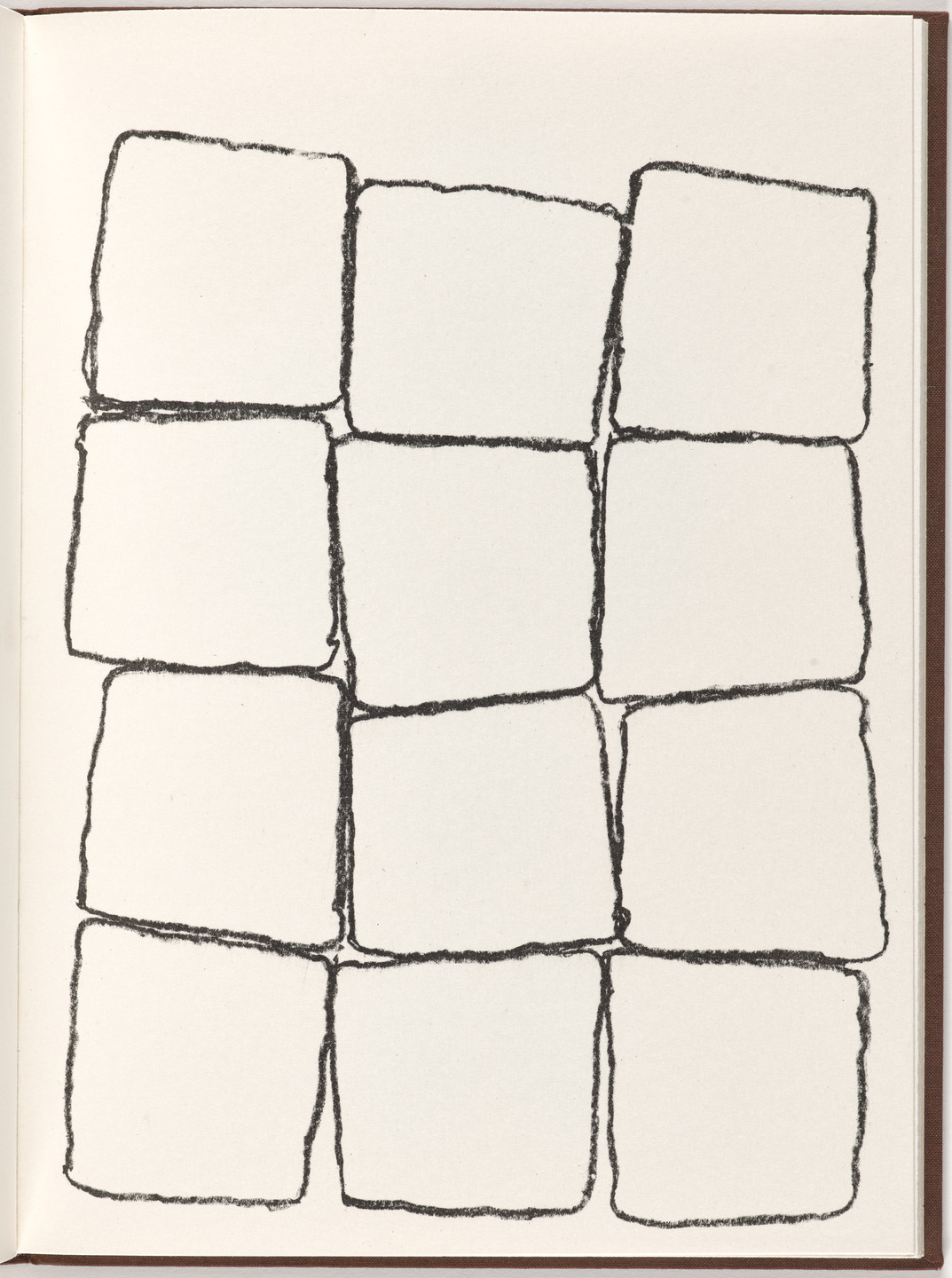 Carl Andre, Ana Mendieta. Plate (folio 19) from Pietre Foglie. 1984