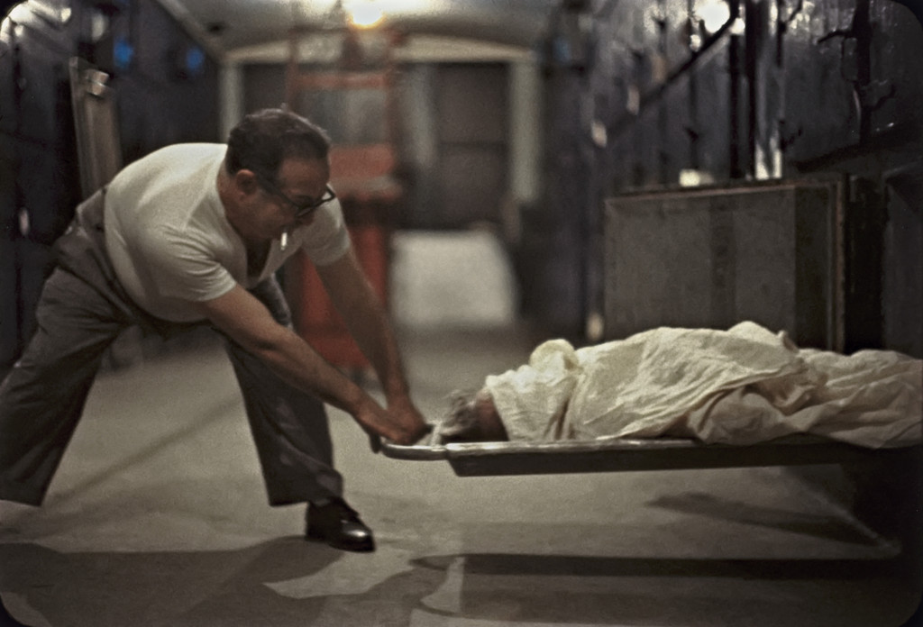 Shooting Victim in Cook County Morgue, Chicago, Illinois