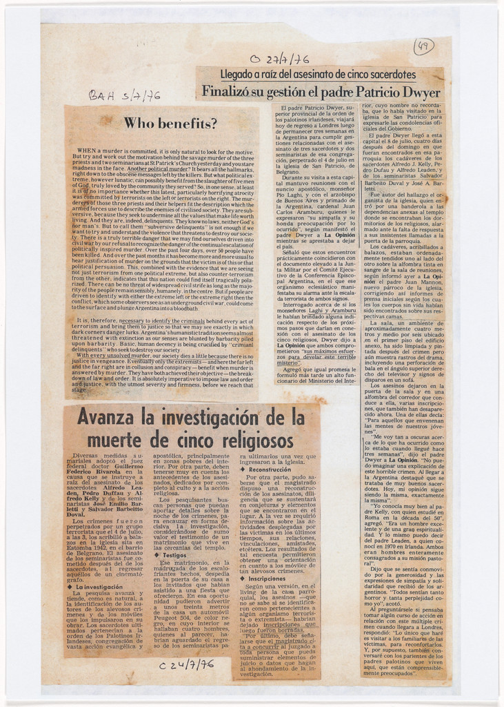 Untitled from Nosotros no sabíamos (We Didn't Know), León Ferrari, 1976–92, printed 2007