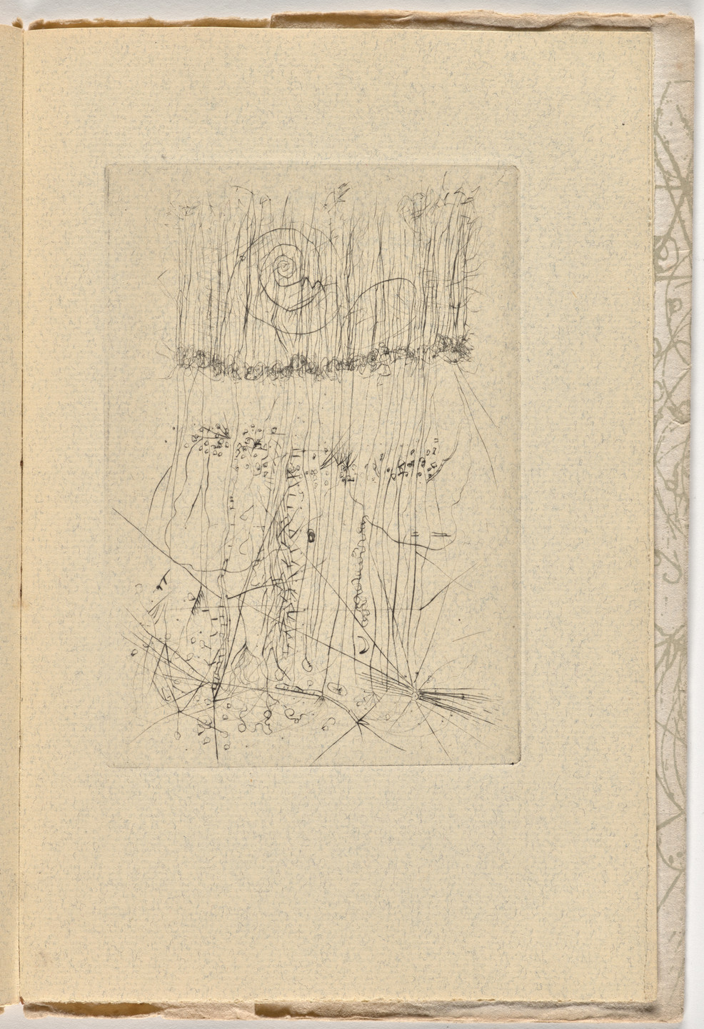 Wols (A. O. Wolfgang Schulze). Plate (page 33) from Le Berger d'Écosse, Les Passagers, La Pierre philosophale (The Scottish Sheperd, The Passangers, The Philosopher's Stone). 1948, published 1949