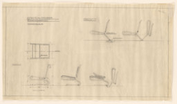 Lilly Reich. Folding car seat of tubular steel, with rubber straps (Plan and elevations). 1930s