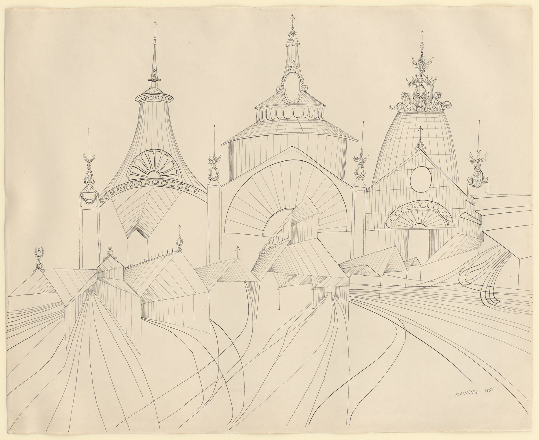 Saul Steinberg. Railway. 1951