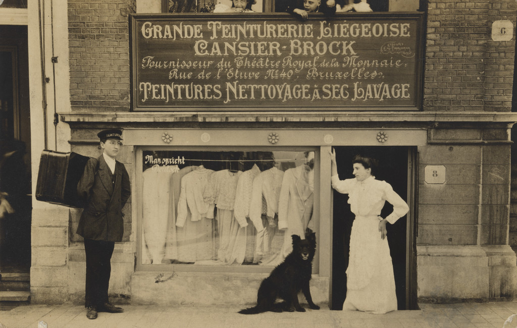 Grande Teinturerie Liégeoise, Cansier-Brock, Teintures - nettoyage à sec – lavage,  Fournisseur du Théâtre Royal de la Monnaie, rue de l’Étuve no 40, Bruxelles,  Liège