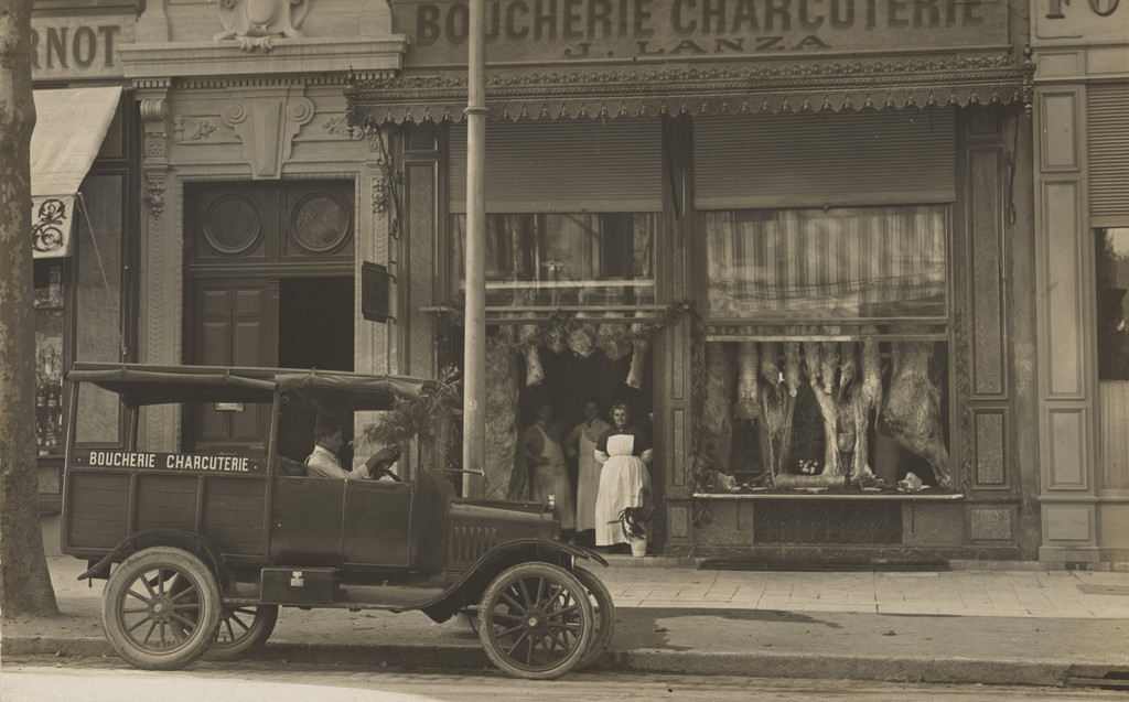 Boucherie charcuterie, J. Lanza, Voiture de livraison, Boulevard Carnot,  Cannes
