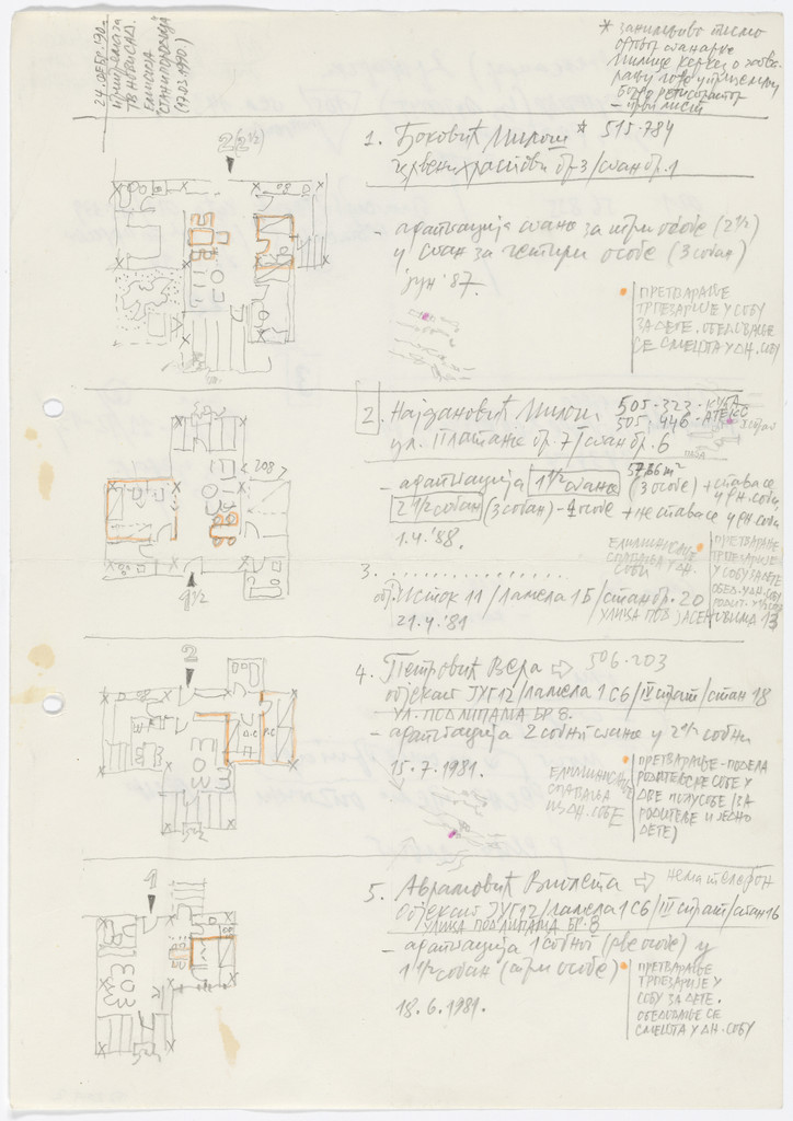 Cerak Vinogradi Housing Estate, Belgrade, Serbia (Schematic sketches for individual unit customization, 1981)