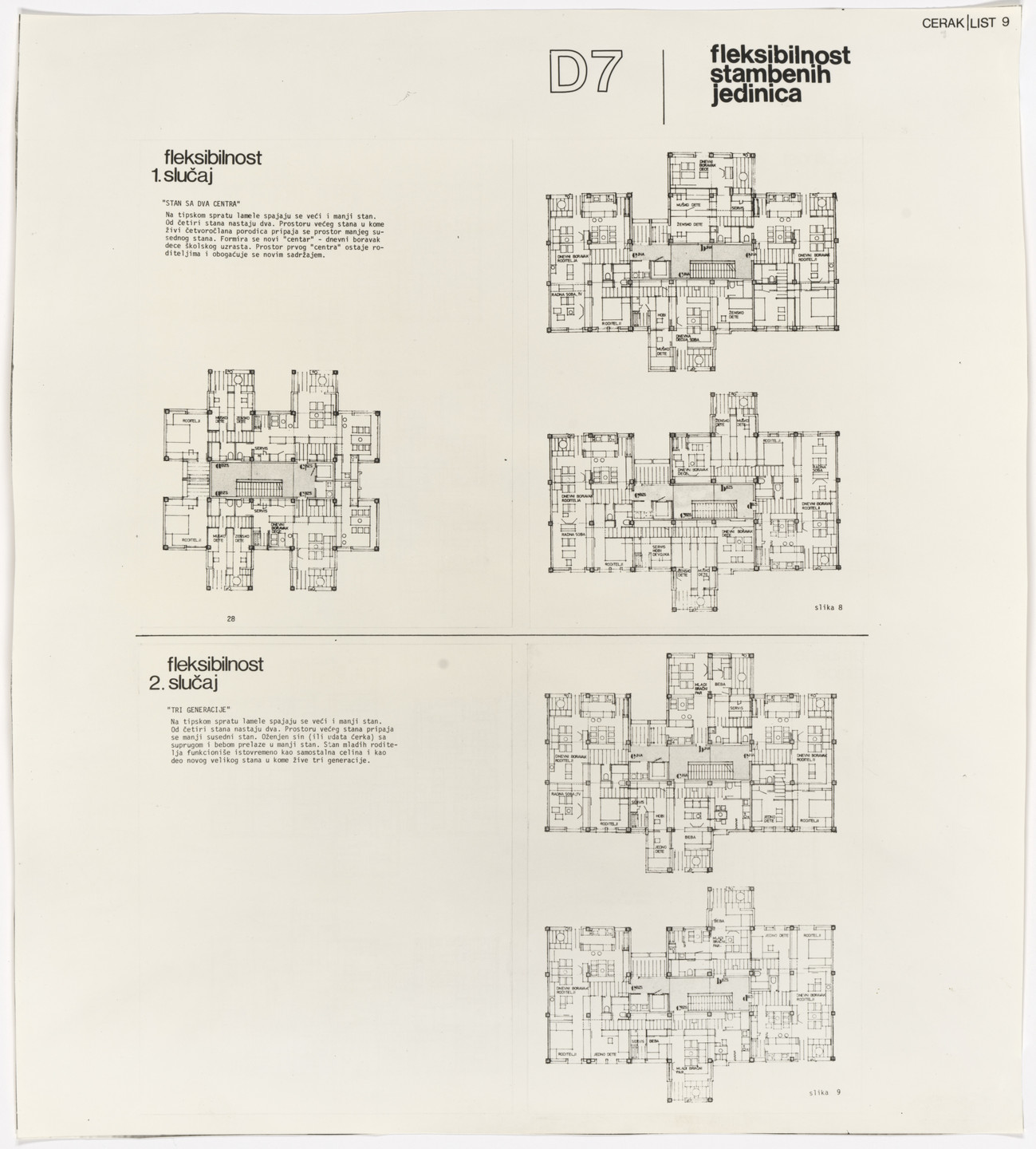 Darko Marušić, Milenija Marušić, Nedeljko Borovnica. Cerak Vinogradi Housing Estate, Belgrade, Serbia (&#34;Flexible-plan&#34; apartment diagrams, 1981). 1977–1987