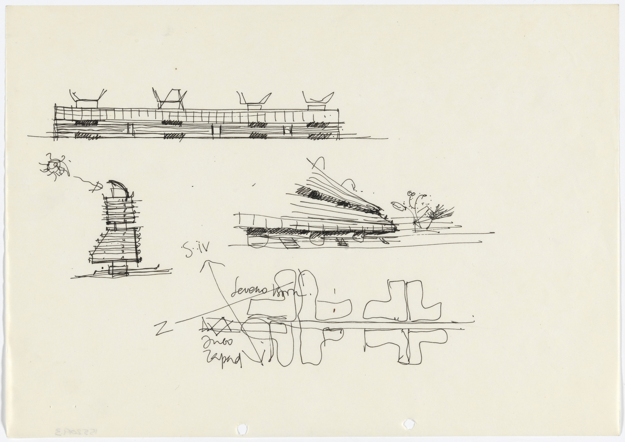 Aleksandar Stjepanović, Božidar Janković, Branislav Karadžić. Block 23, New Belgrade, Serbia (Sketch studies). 1968