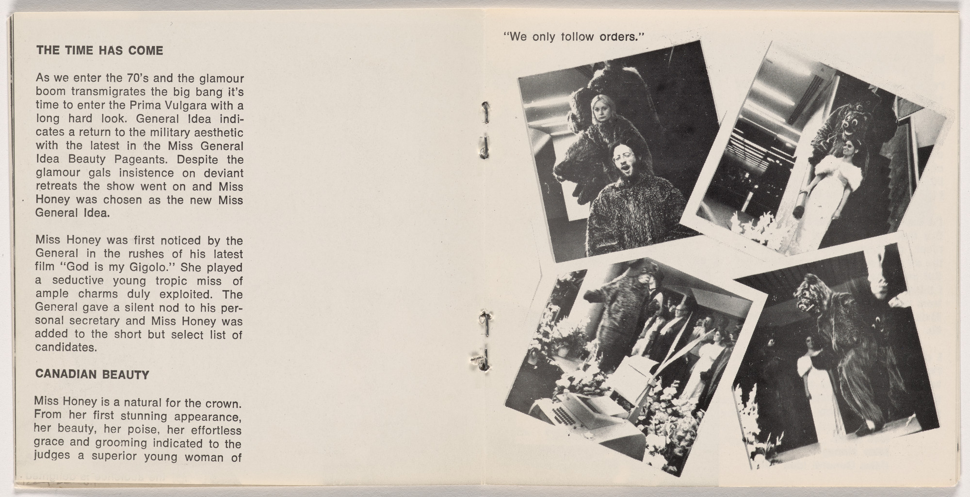 General Idea. The 1970 Miss General Idea Pageant. 1971