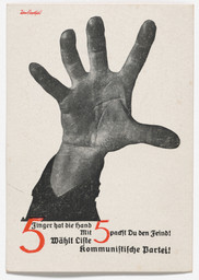 John Heartfield (Helmut Herzfeld). The Hand Has Five Fingers (5 Finger hat die Hand). 1928