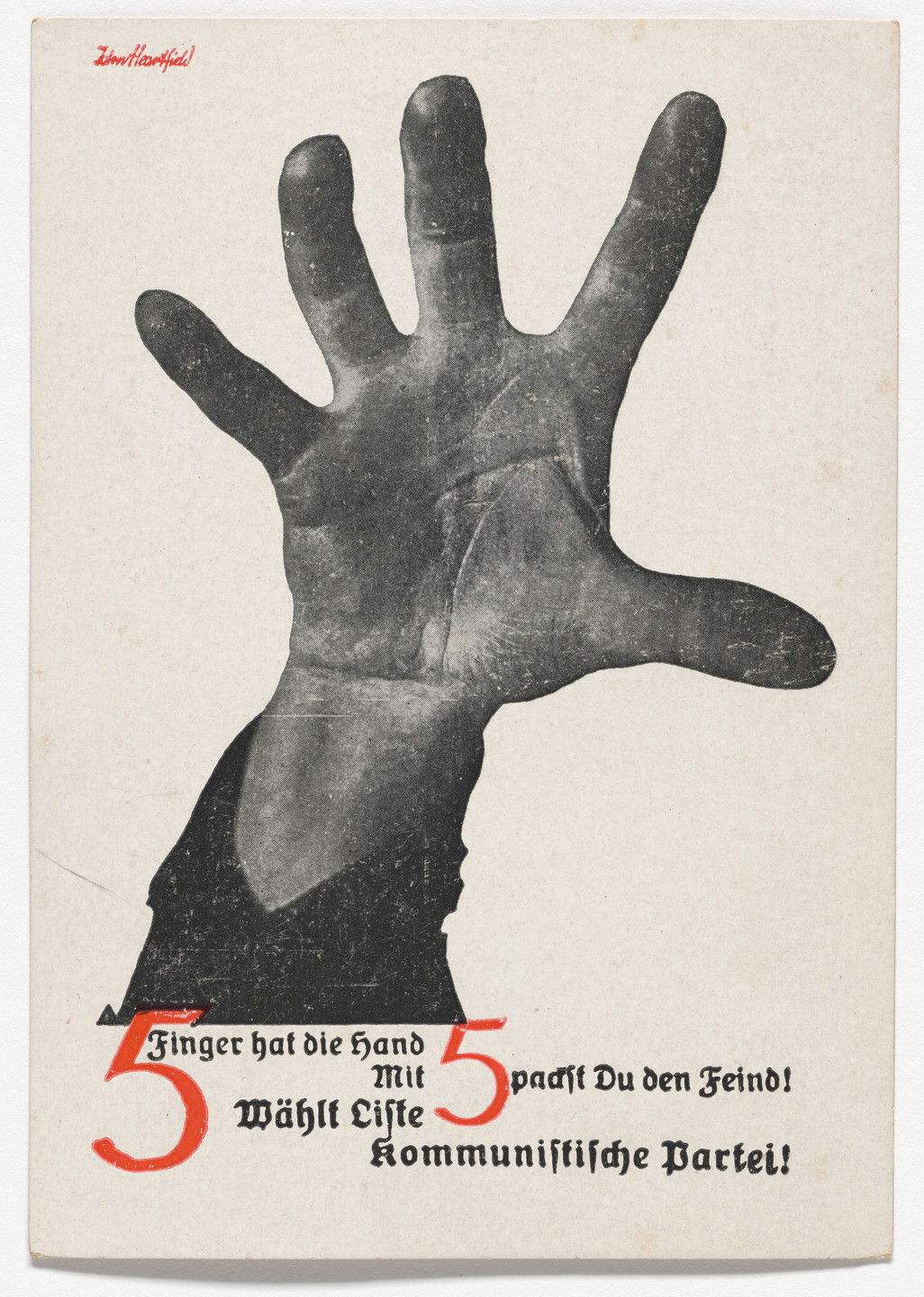 John Heartfield (Helmut Herzfeld). The Hand Has Five Fingers (5 Finger hat die Hand). 1928