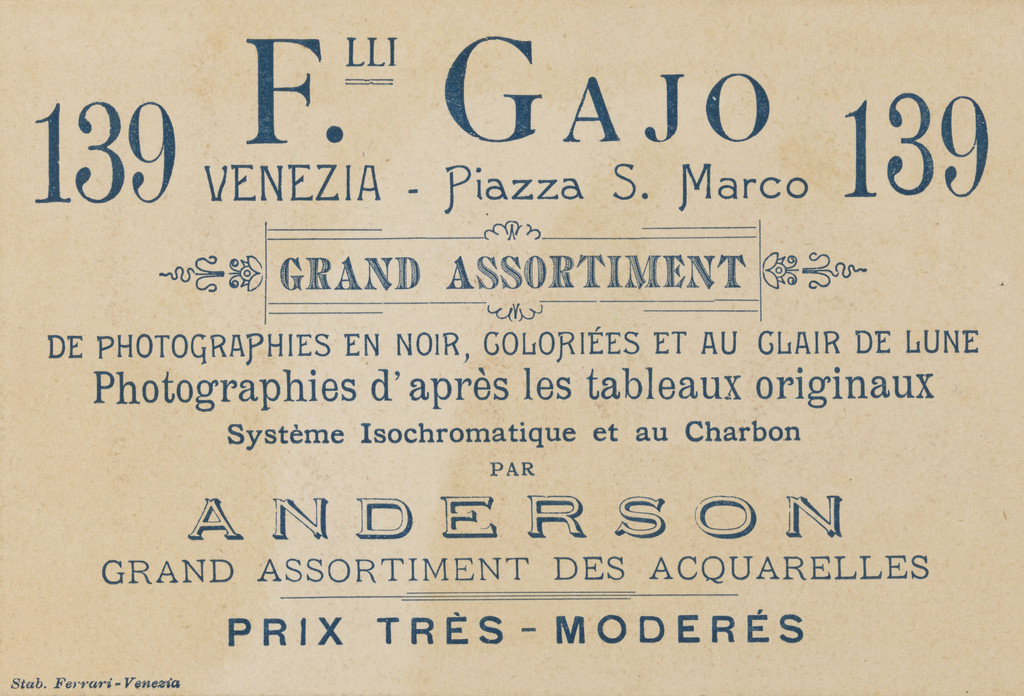 Flli Gajo, Grand assortiment, Venise