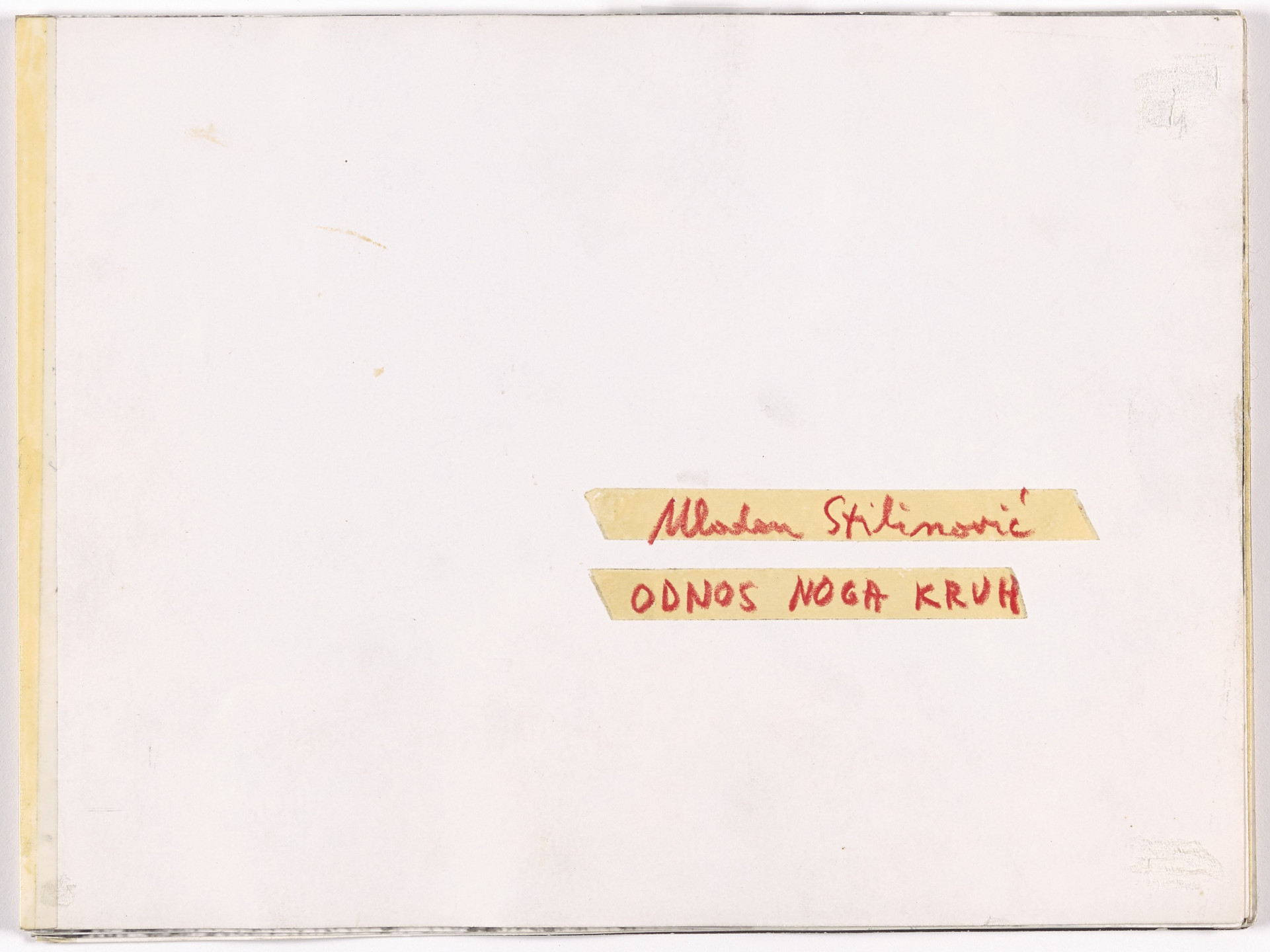 Mladen Stilinović. Odnos Noga Kruh. 1979