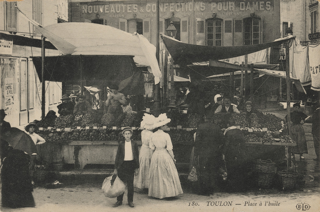 Les stands du marché,  Toulon