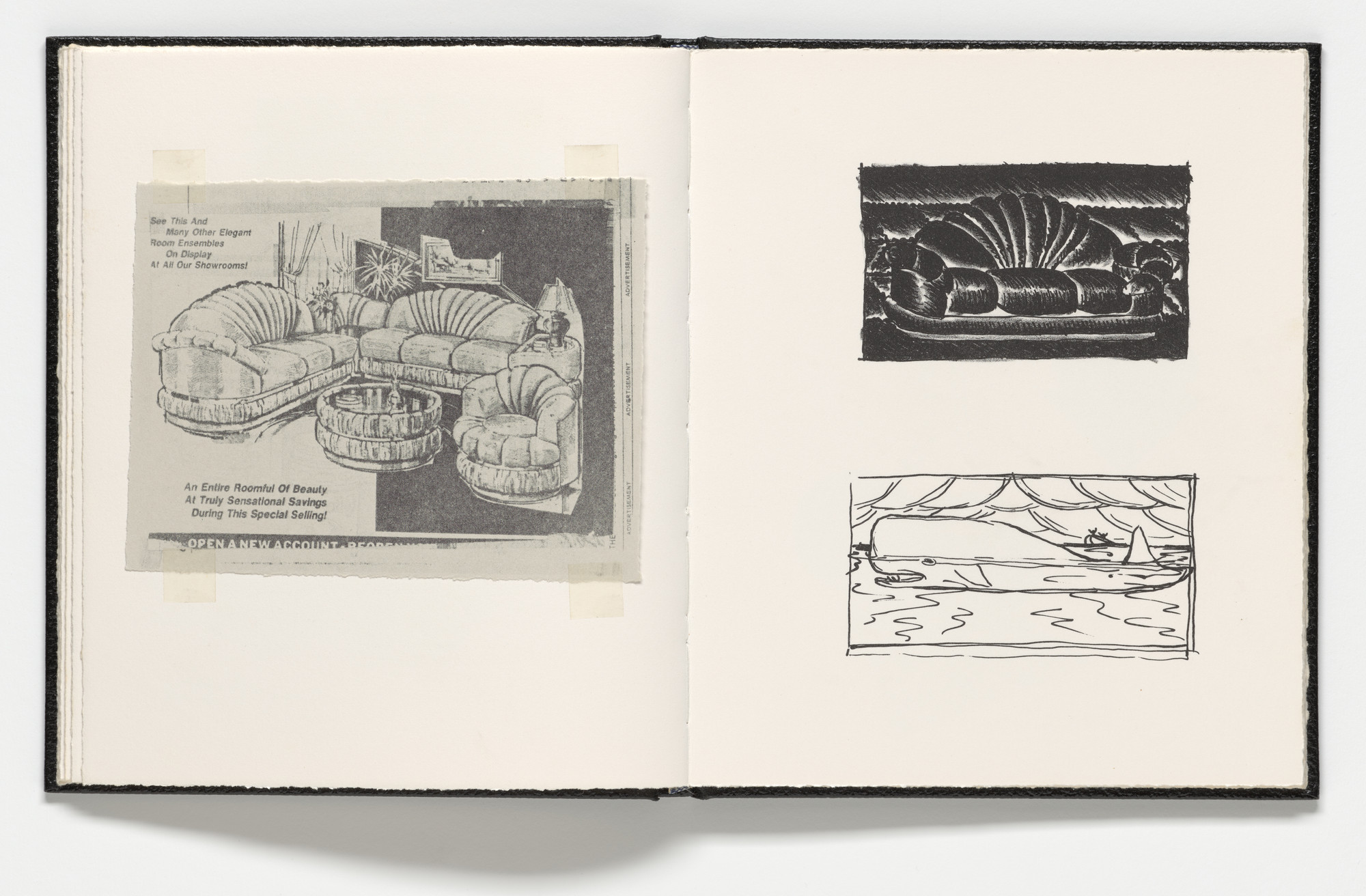 Roger Brown. Double page plate (folios 11 [verso] and 12) from Sketchbook 1982