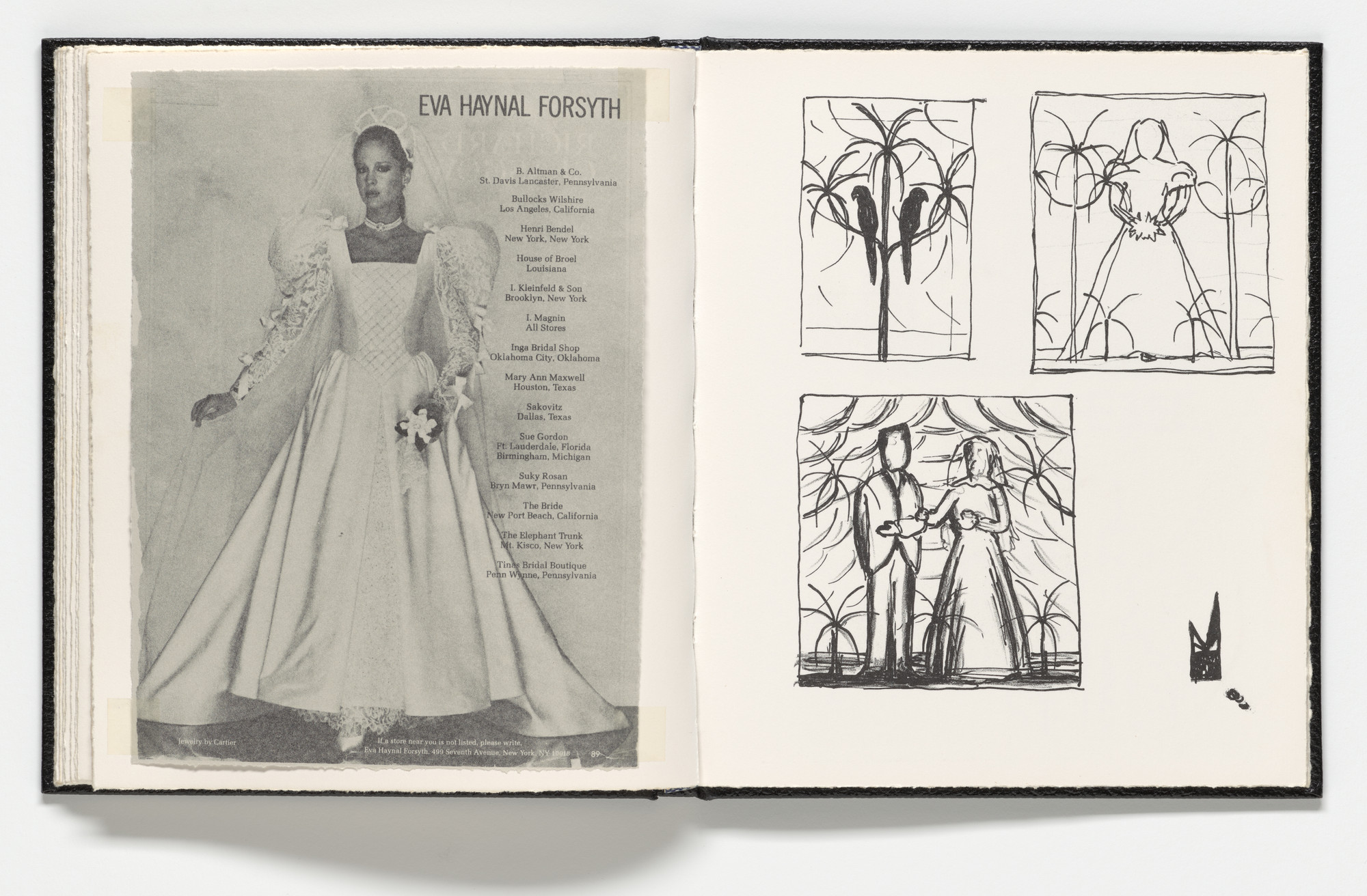 Roger Brown. Double page plate (folios 18 [verso] and 19) from Sketchbook 1982