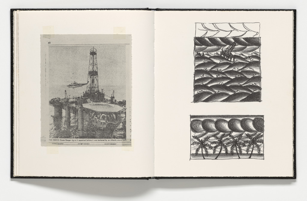 Double page plate (folios 9 [verso] and 10) from Sketchbook 1982, Roger Brown, 1983