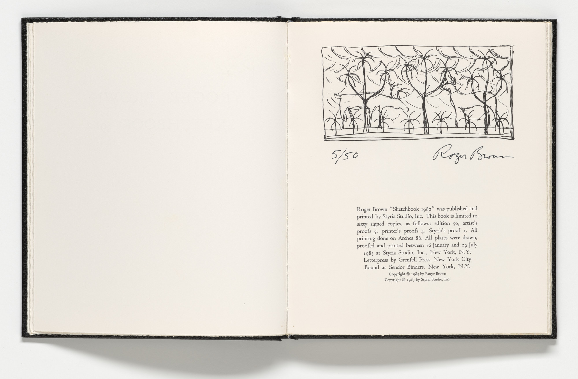Roger Brown. Headpiece (colophon) from Sketchbook 1982. 1983