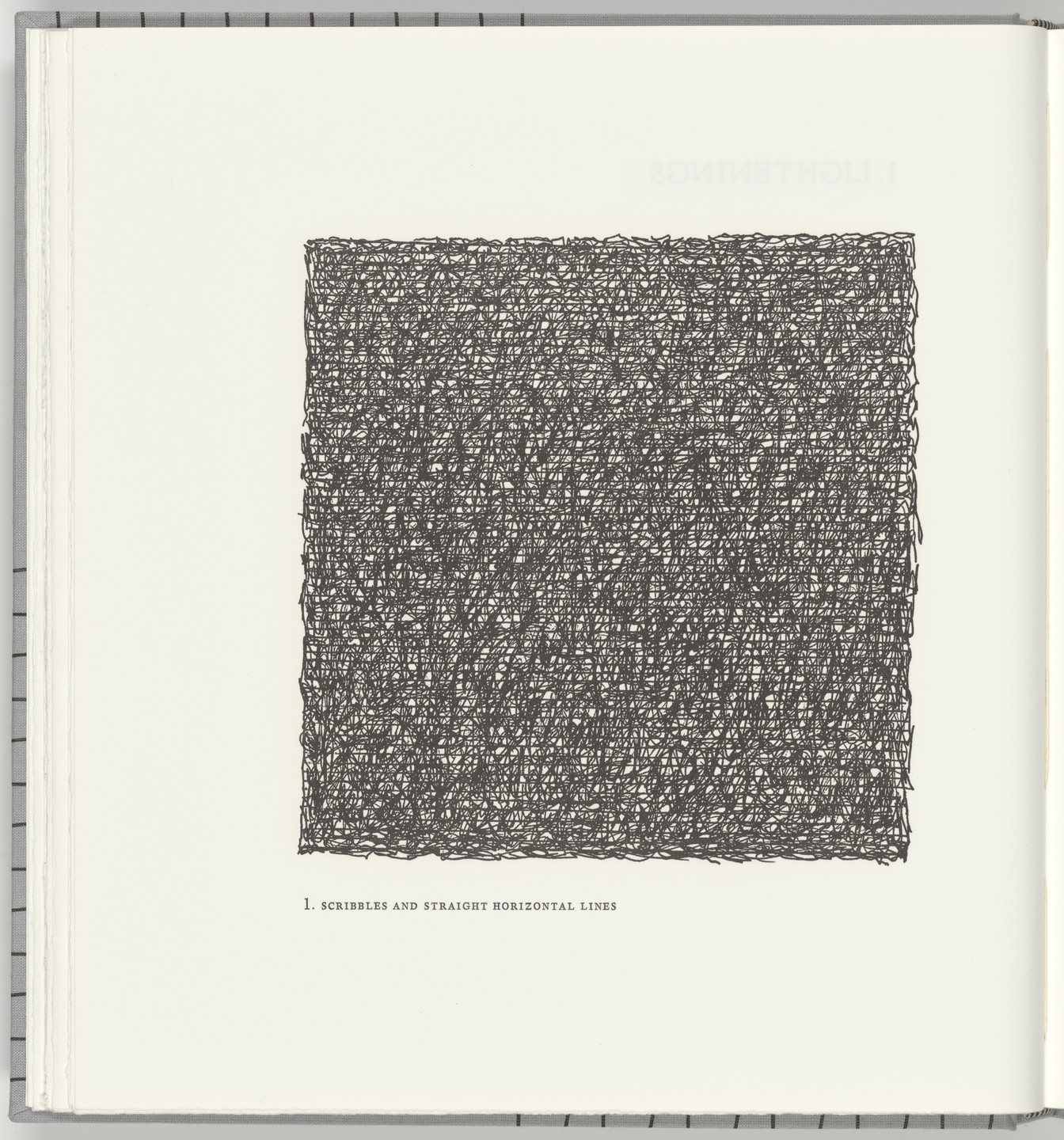 Sol LeWitt. Scribbles and Straight Horizontal Lines (plate 1) from Squarings. 2003