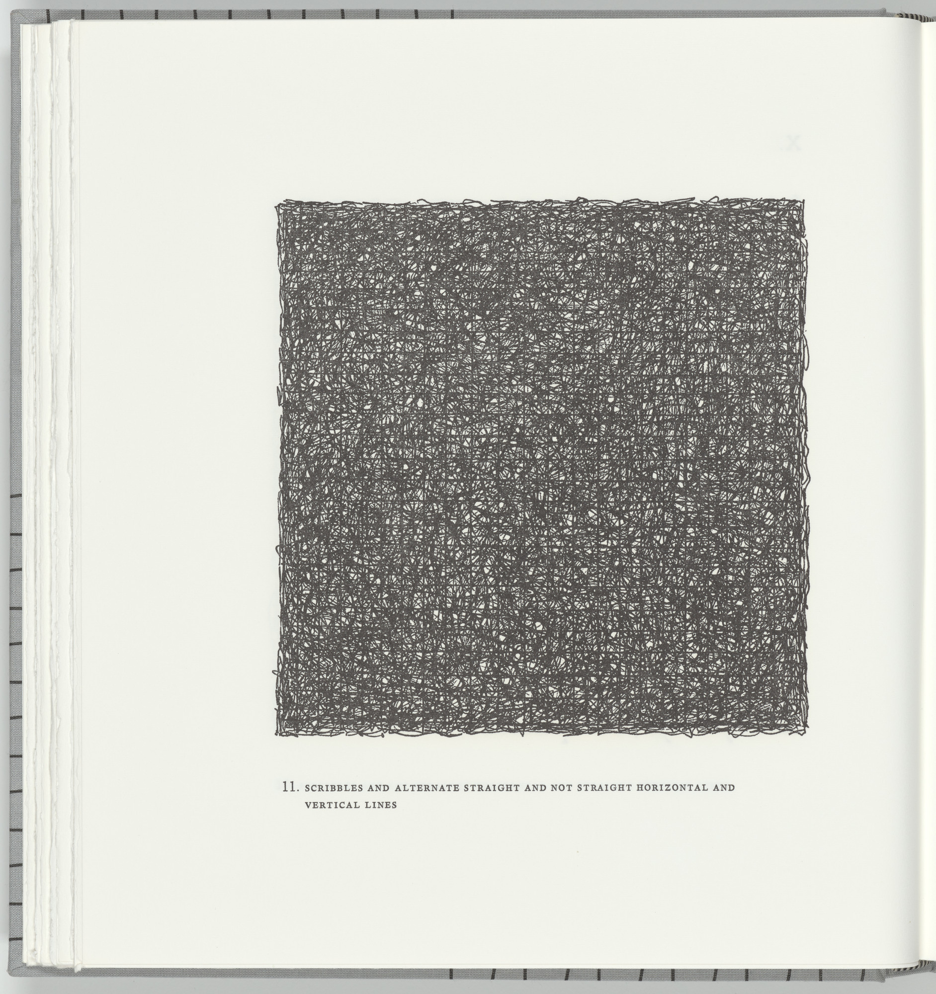 Sol LeWitt. Scribbles and Alternate Straight and Not Straight Horizontal and Vertical Lines (plate 11) from Squarings