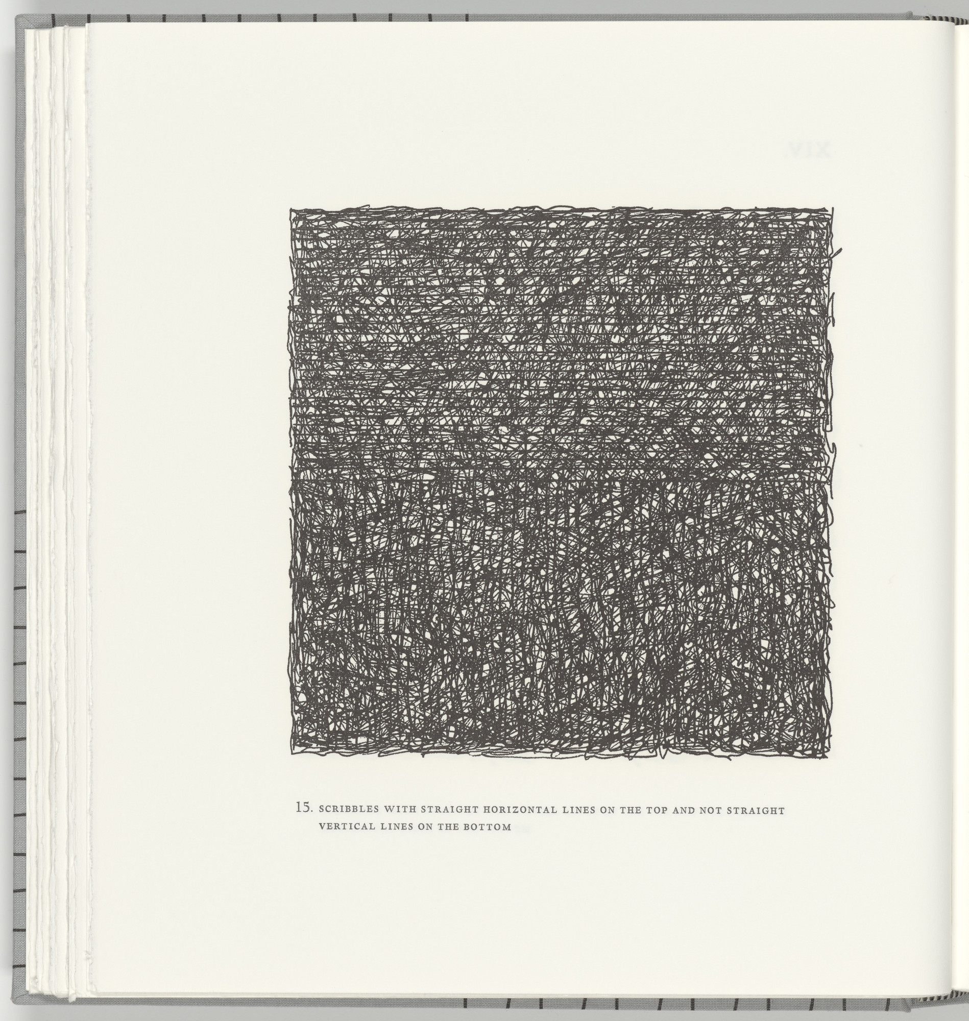 Sol LeWitt. Scribbles with Straight Horizontal Lines on the Top and Not Straight Vertical Lines on the Bottom (plate 15) from Squarings