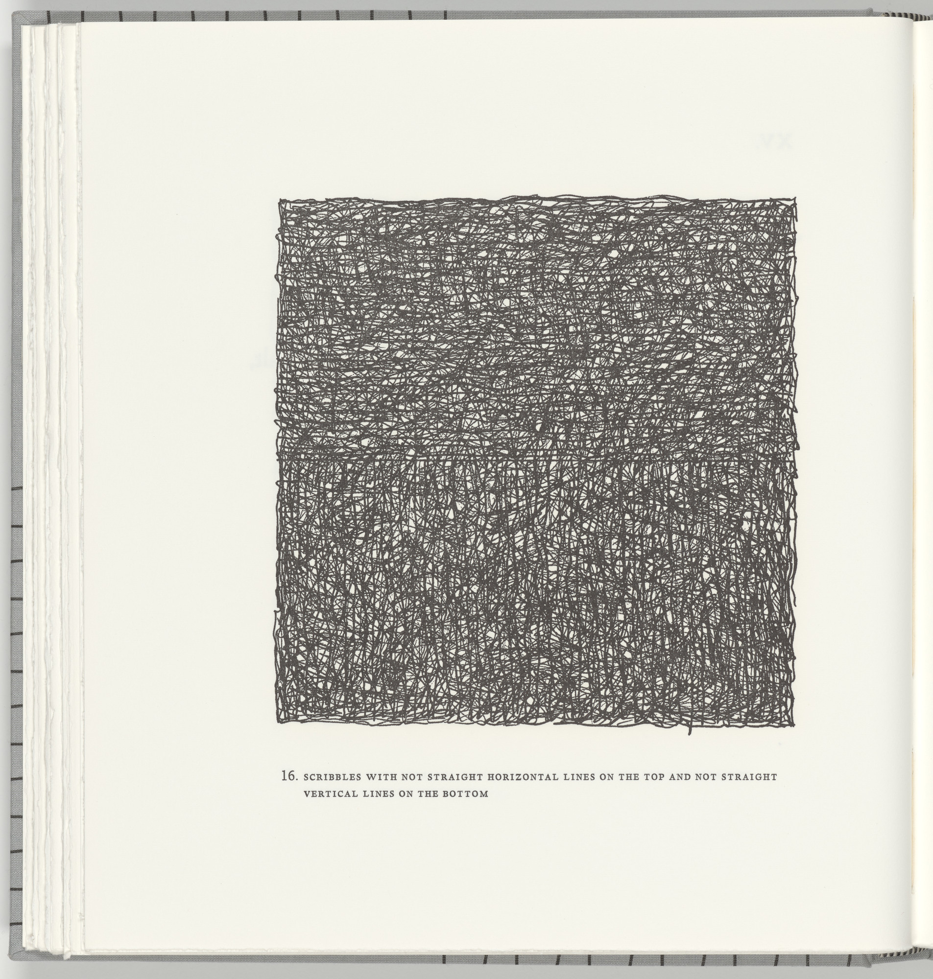 Sol LeWitt. Scribbles with Not Straight Horizontal Lines on the Top and Not Straight Vertical Lines on the Bottom (plate 16) from Squarings